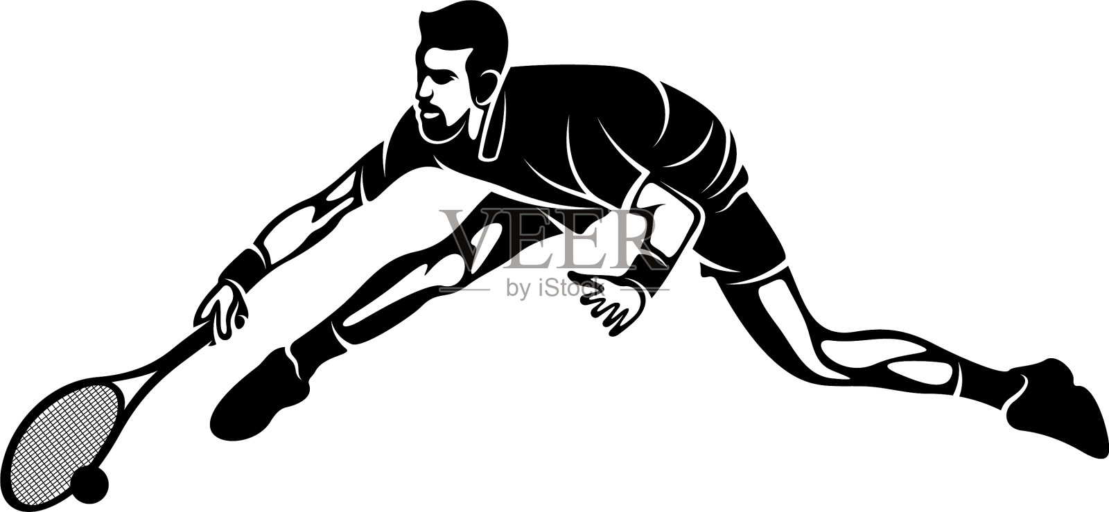 网球运动员程式化的标志模板符号设计元素图片