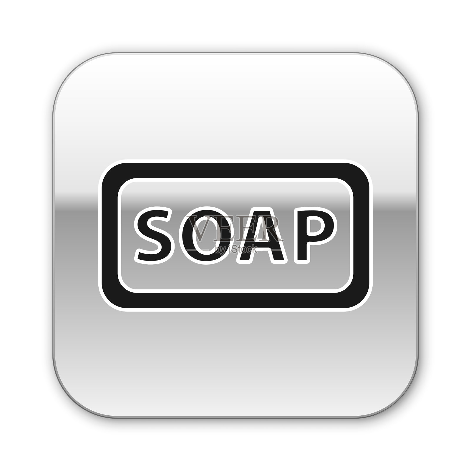 黑色条肥皂图标隔离在白色图标素材