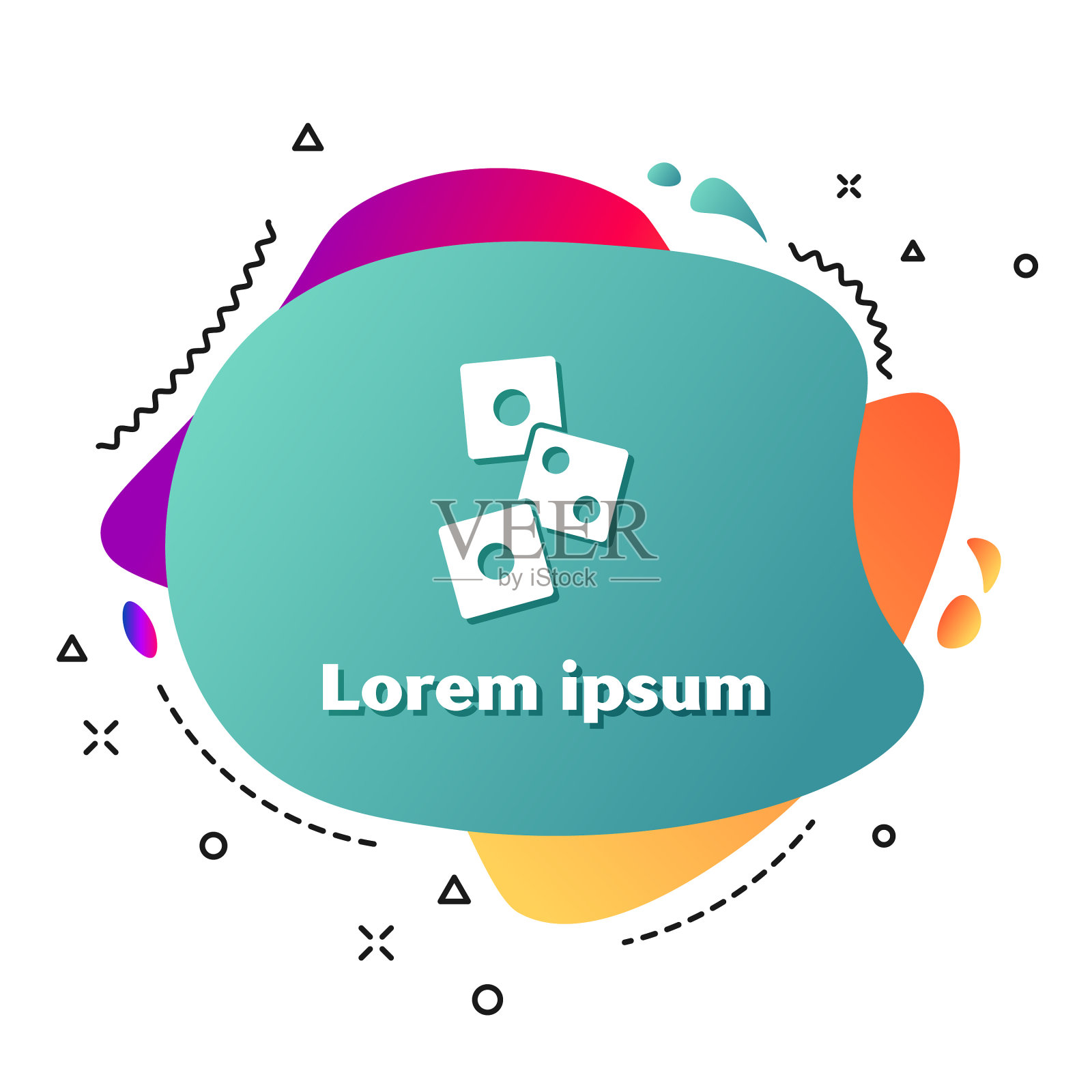 白色游戏骰子图标孤立在白色背景图标素材