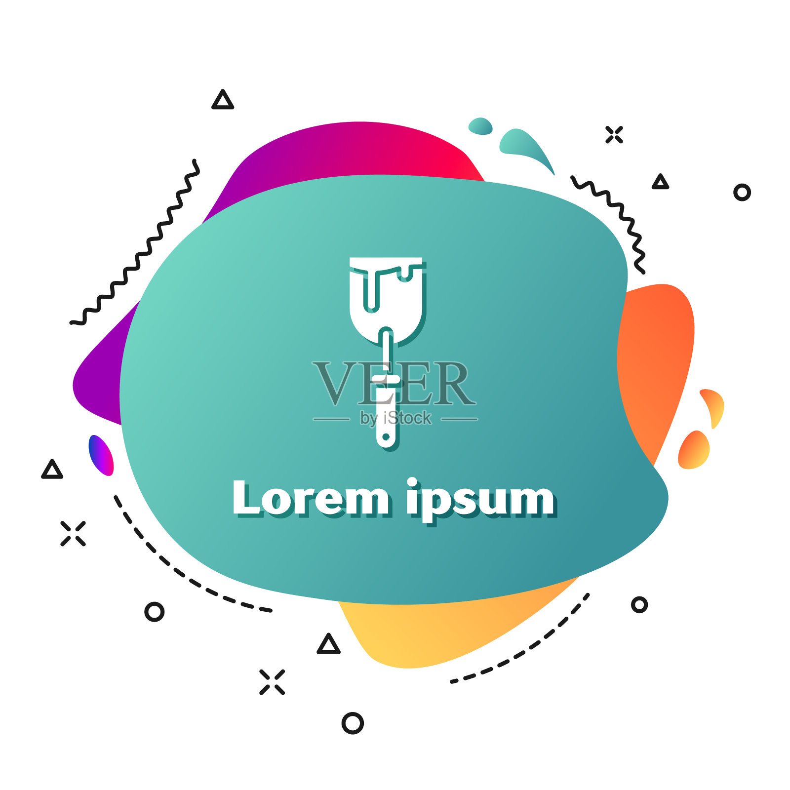 白色油灰刀图标孤立在白色插画图片素材