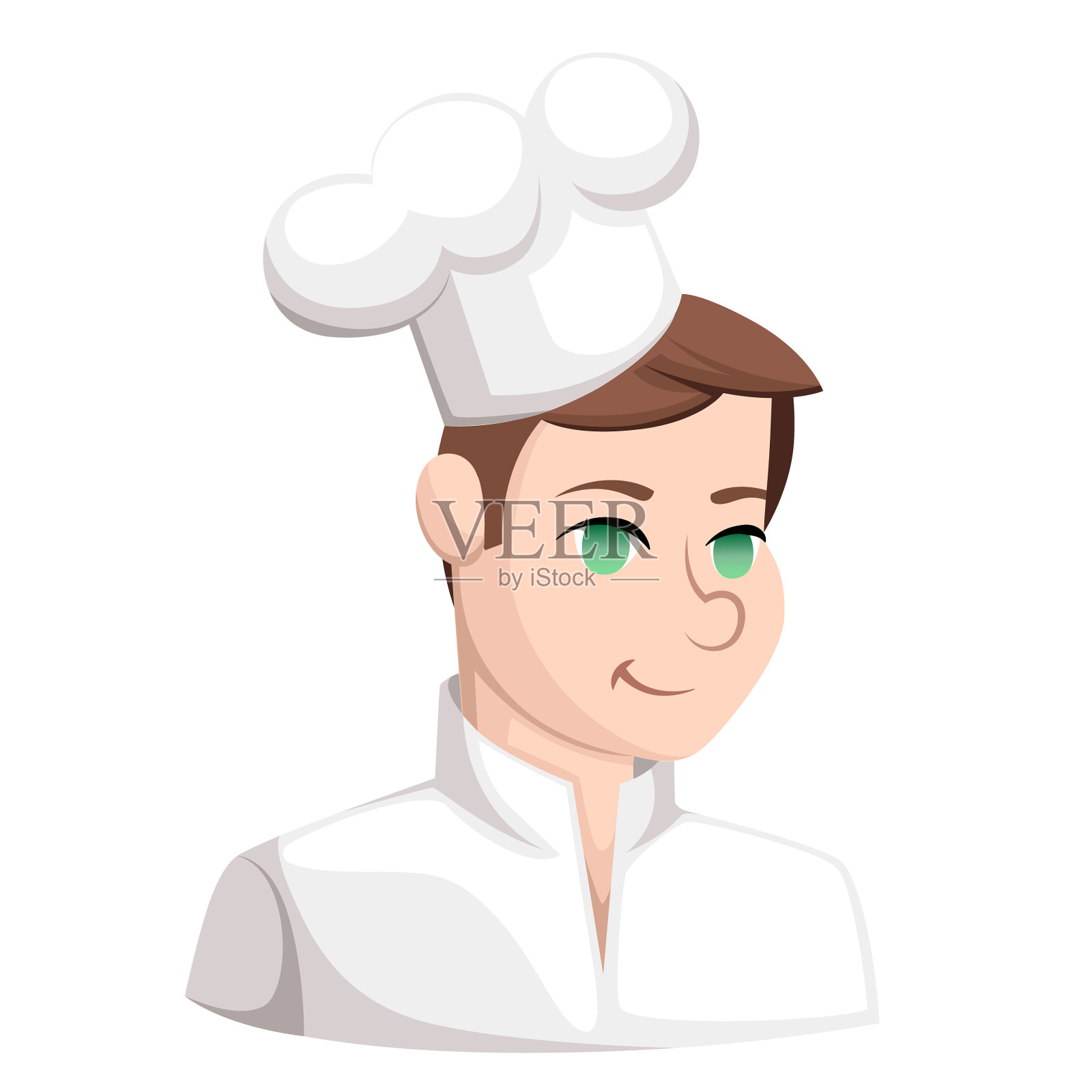 厨师厨师服务食物逼真的卡通插画图片素材