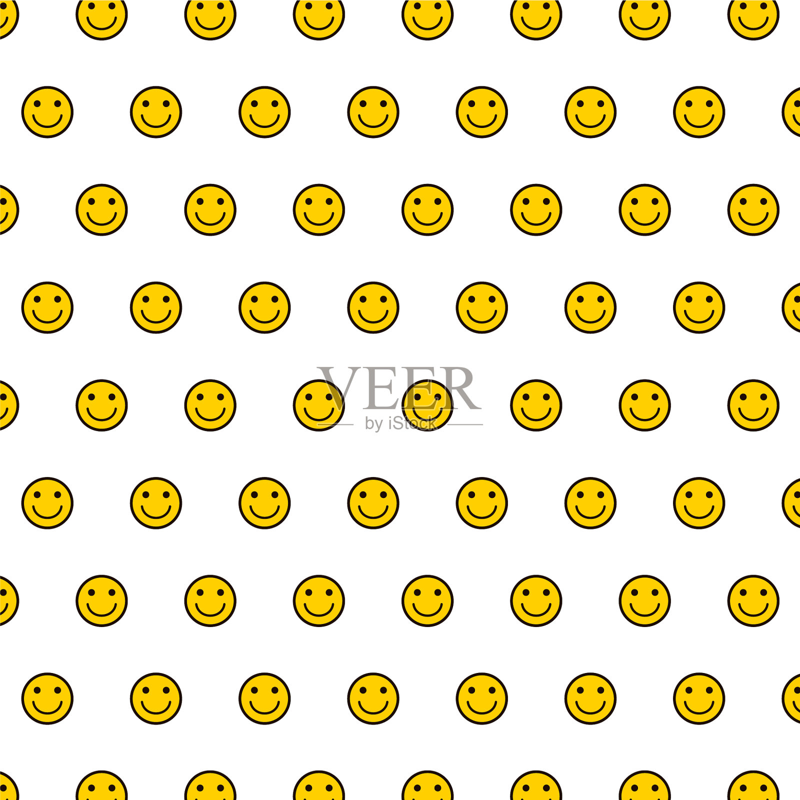 微笑背景无缝图案笑脸插画图片素材