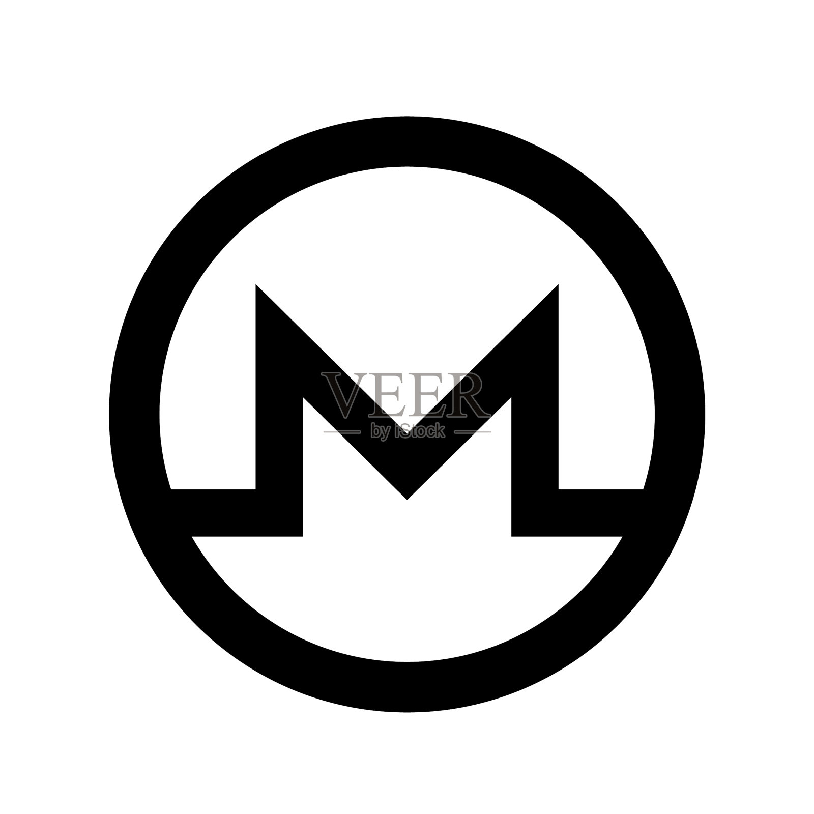 门罗币图标加密货币货币插画图片素材