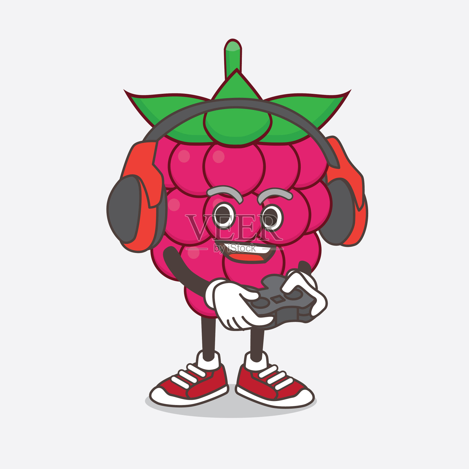 树莓果卡通人物扮演一个插画图片素材