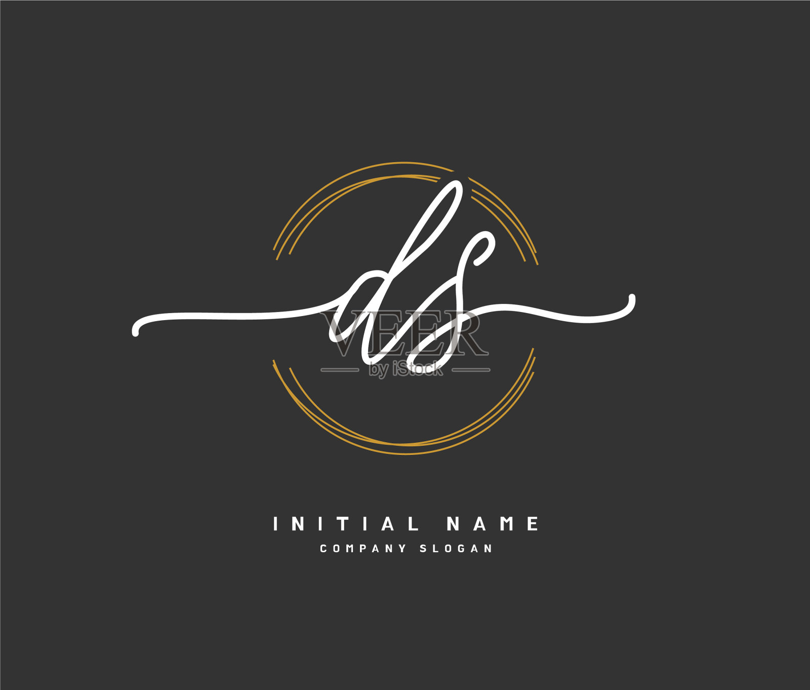 D s D美初始标志手写标志的插画图片素材