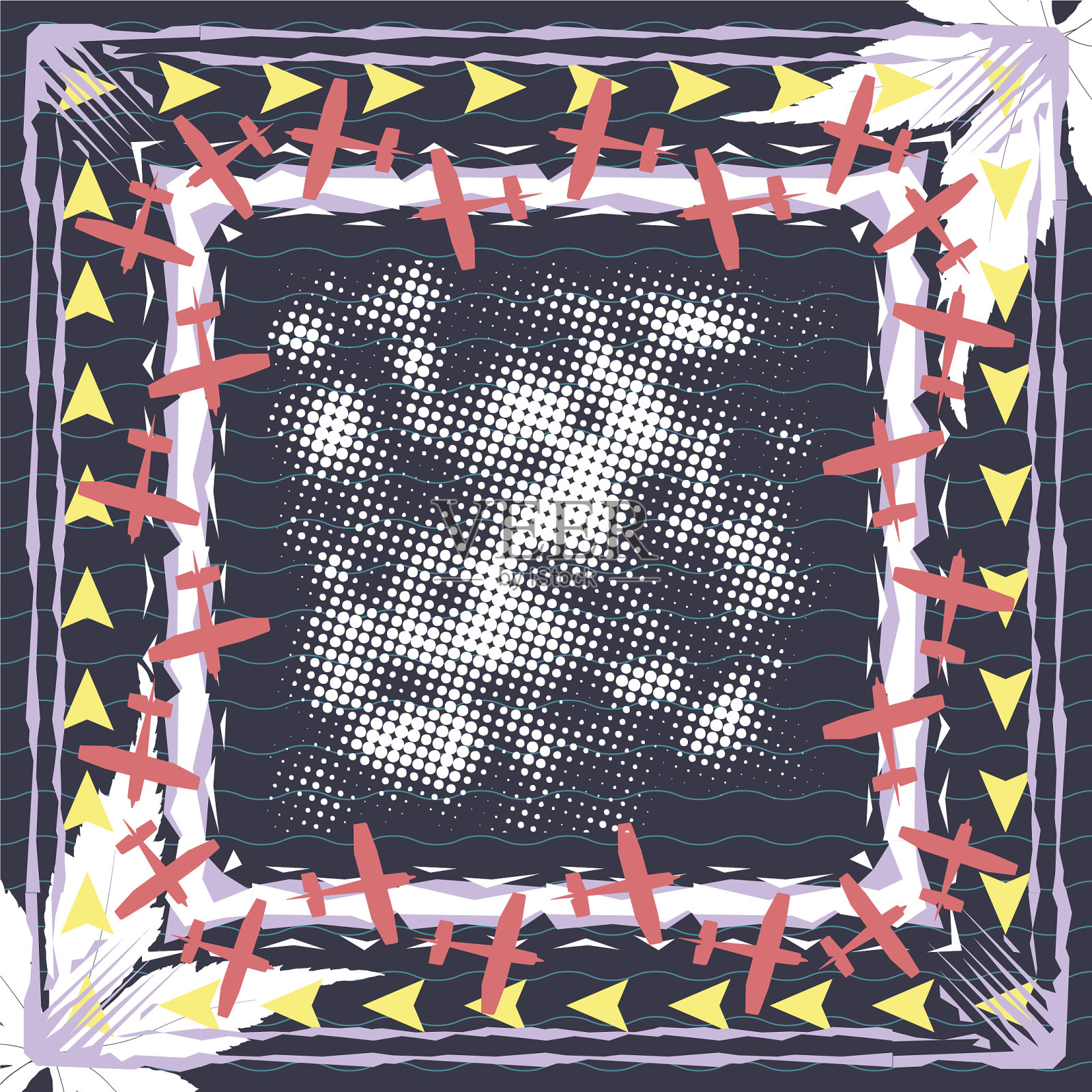 摘要围巾图案设计为hi jab和插画图片素材