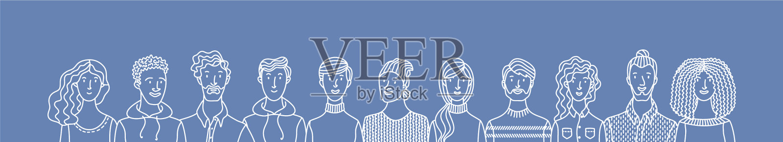 多文化群体快乐人群插画图片素材