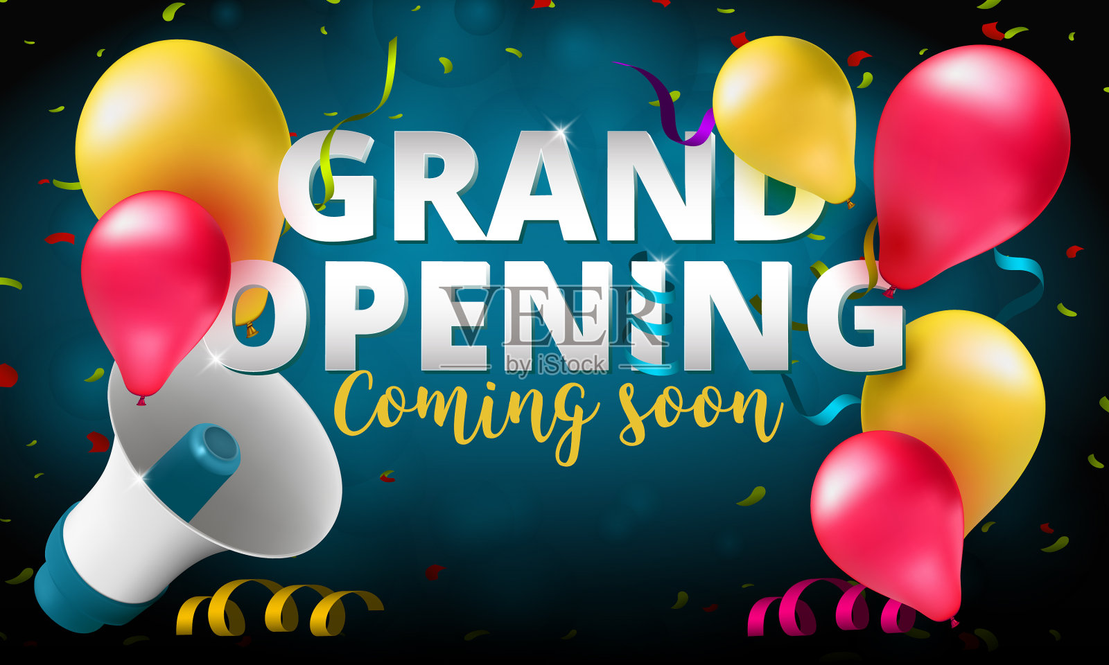 盛大开幕活动邀请横幅或海报插画图片素材