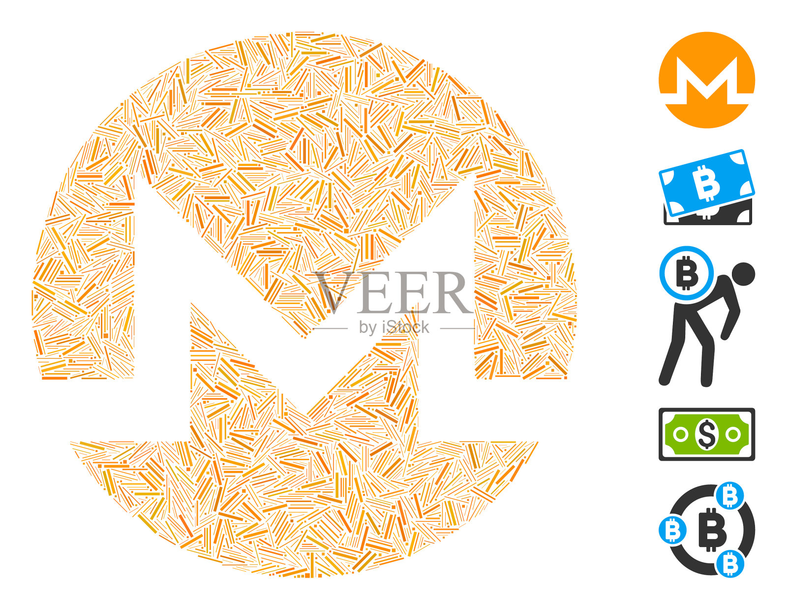 线拼贴门罗图标插画图片素材