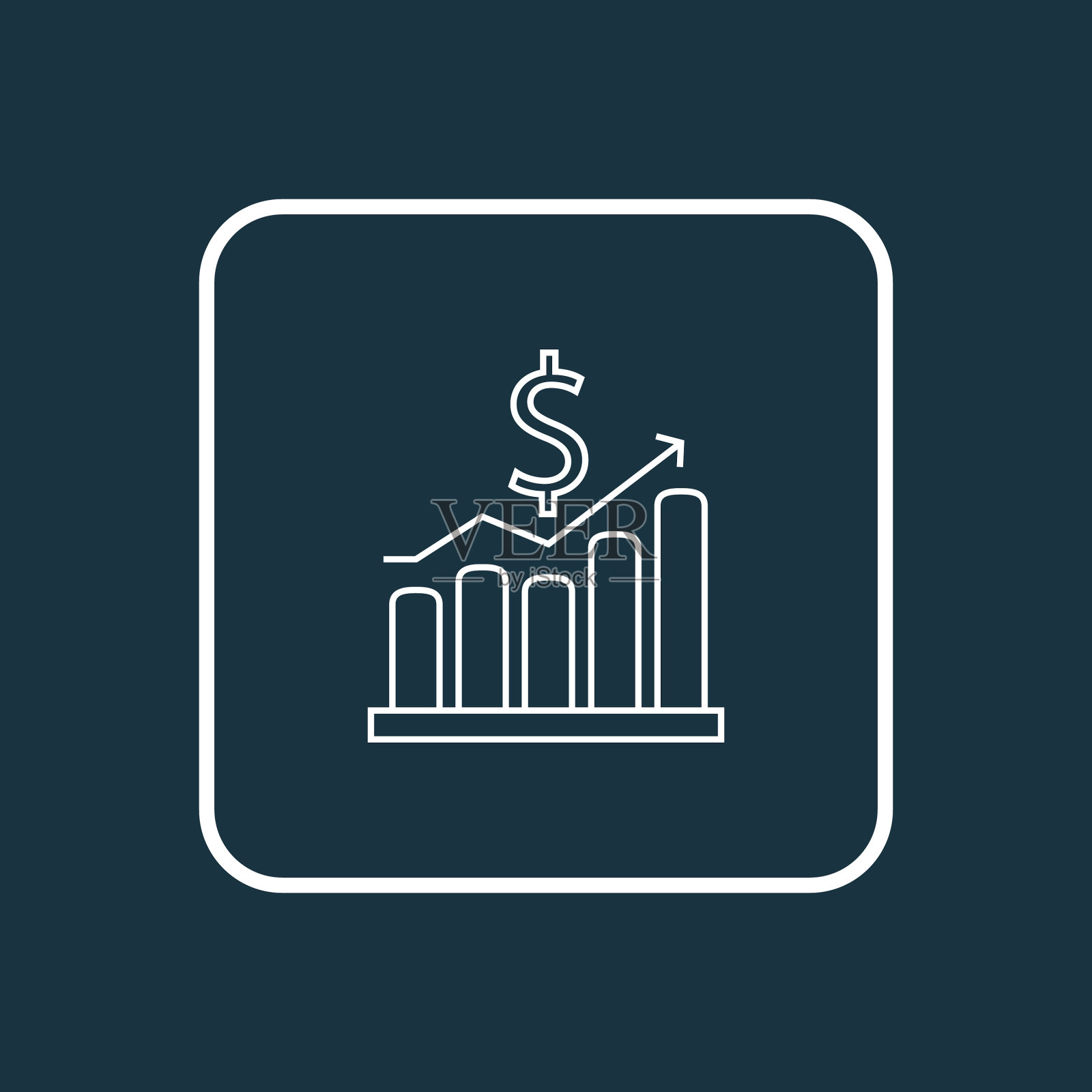 金钱增长图标线条象征优质图标素材