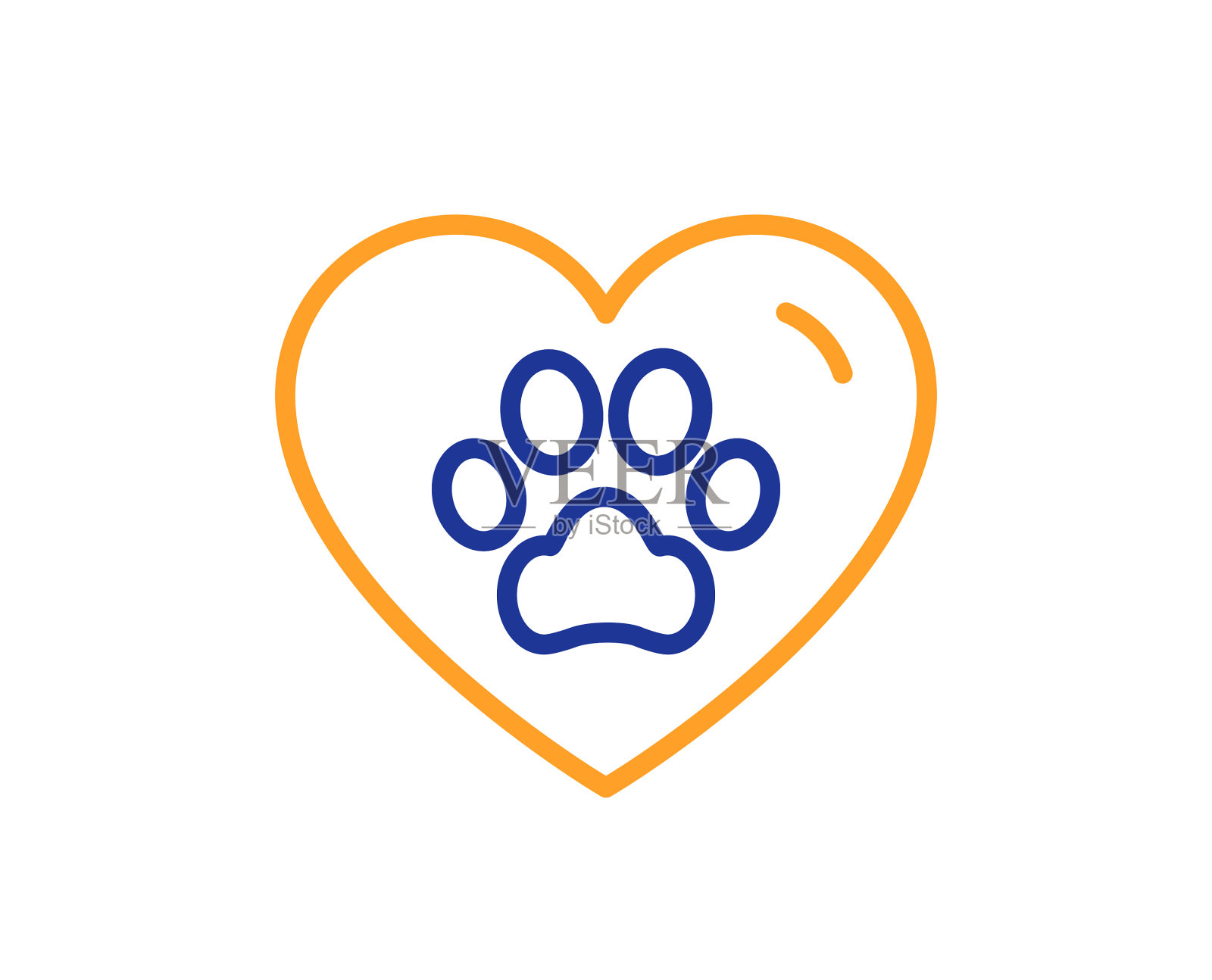 宠物护理线图标兽医诊所标志设计元素图片