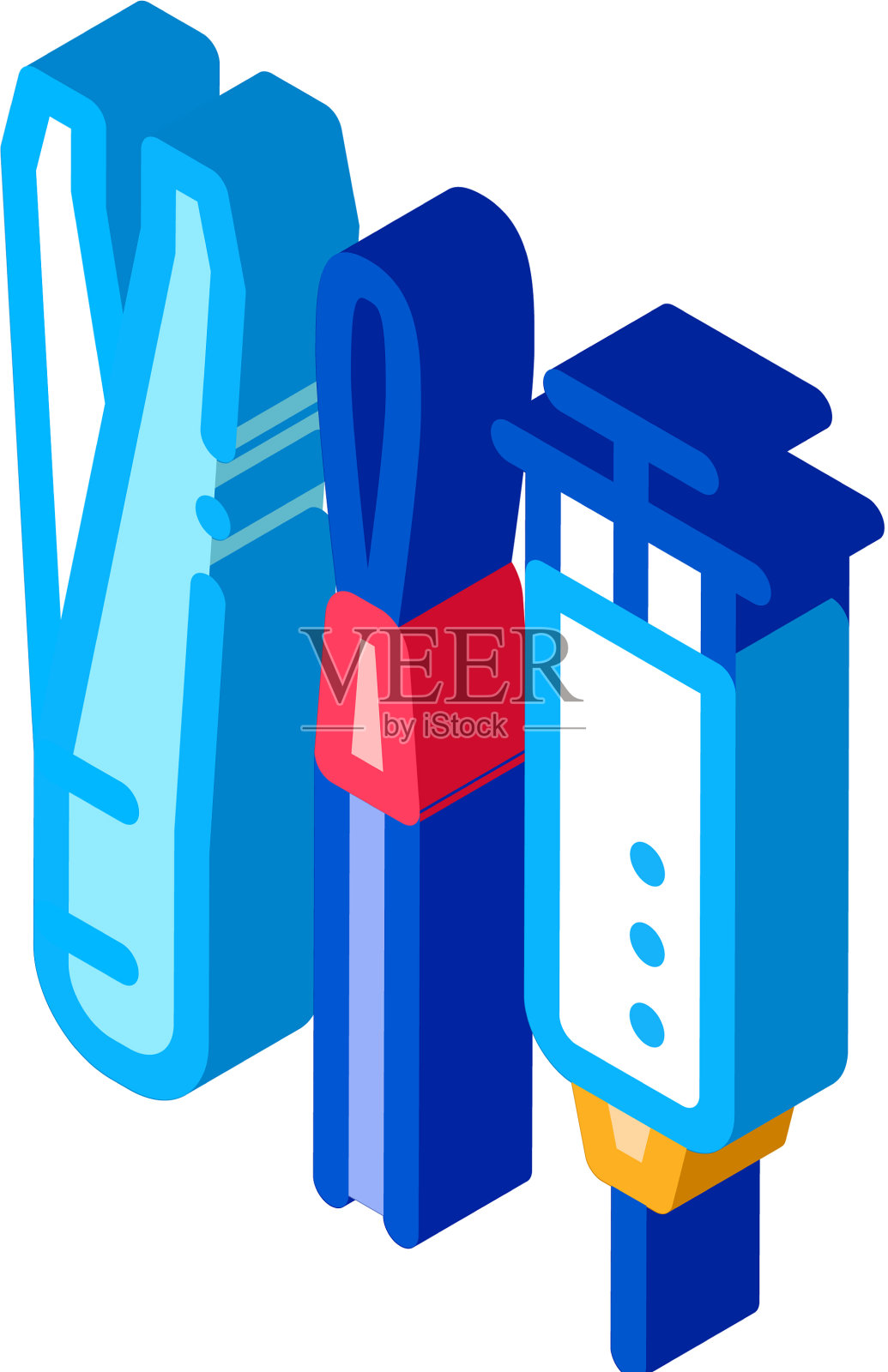 皮肤科治疗仪器等距图标设计元素图片