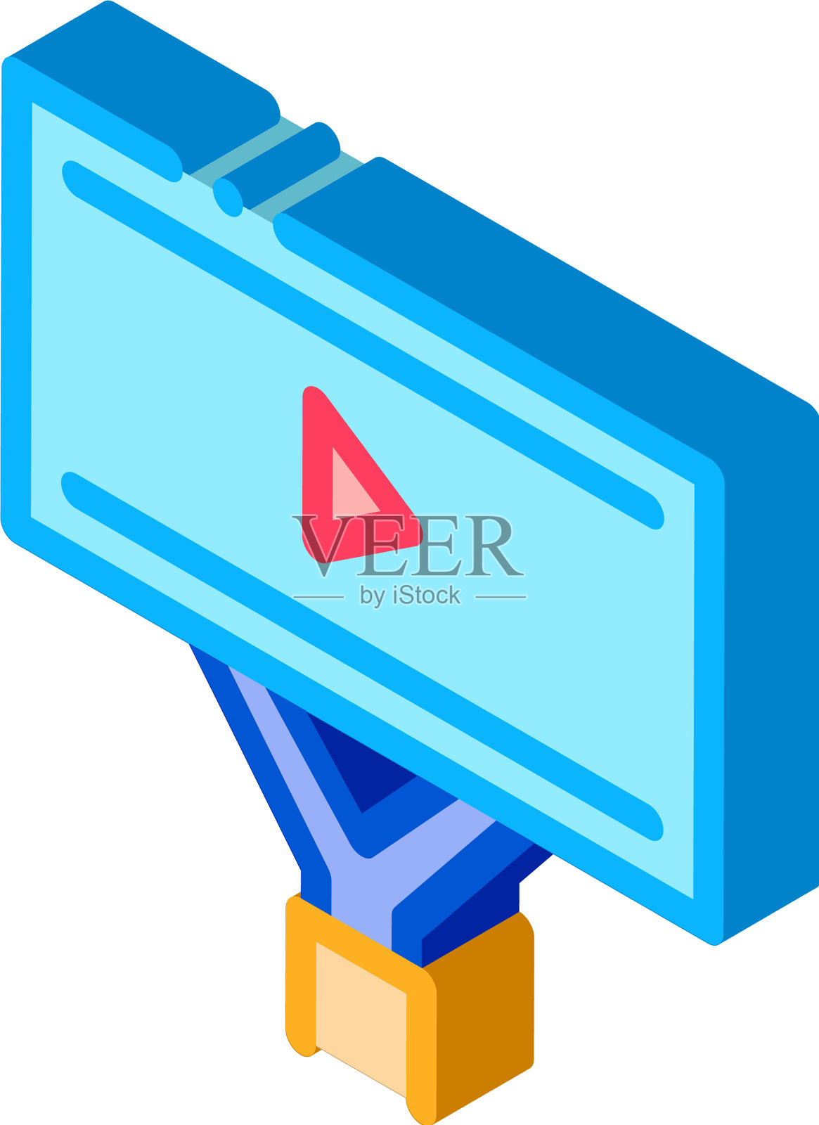 安装视频广告等距图标设计元素图片