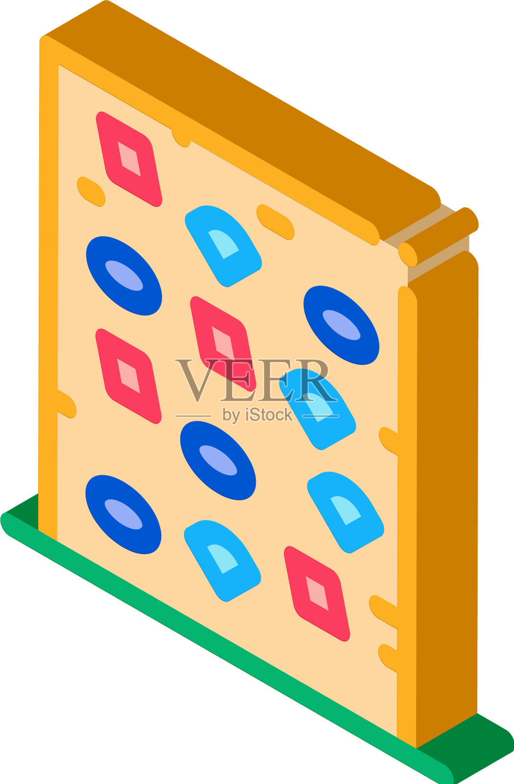安全攀岩墙等距图标设计元素图片