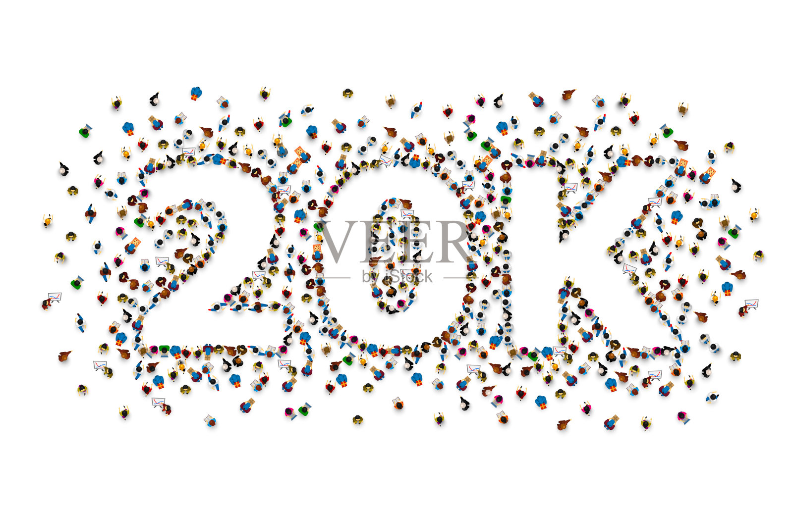 感谢粉丝们，2万在线社交群，庆祝横幅快乐，矢量插画图片素材