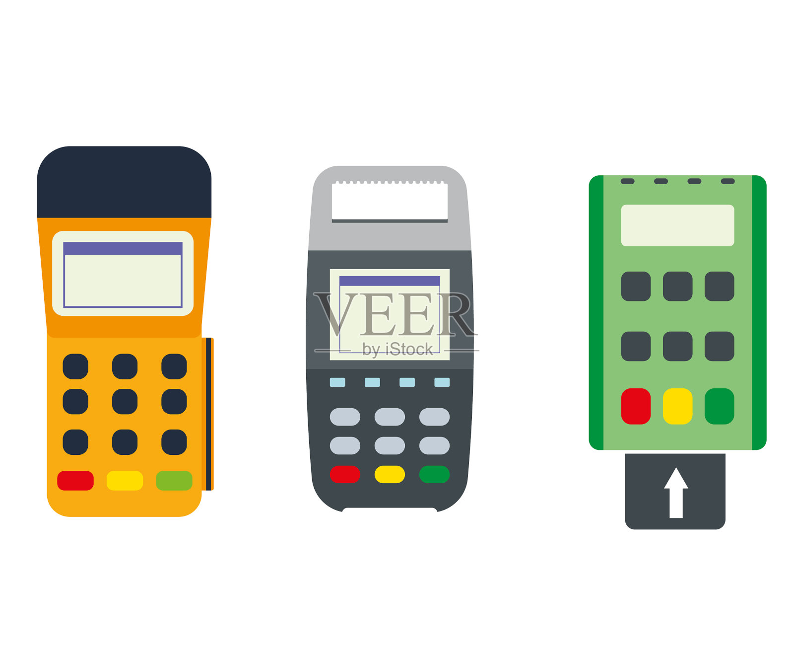 Pos和pop终端零售交易插画图片素材