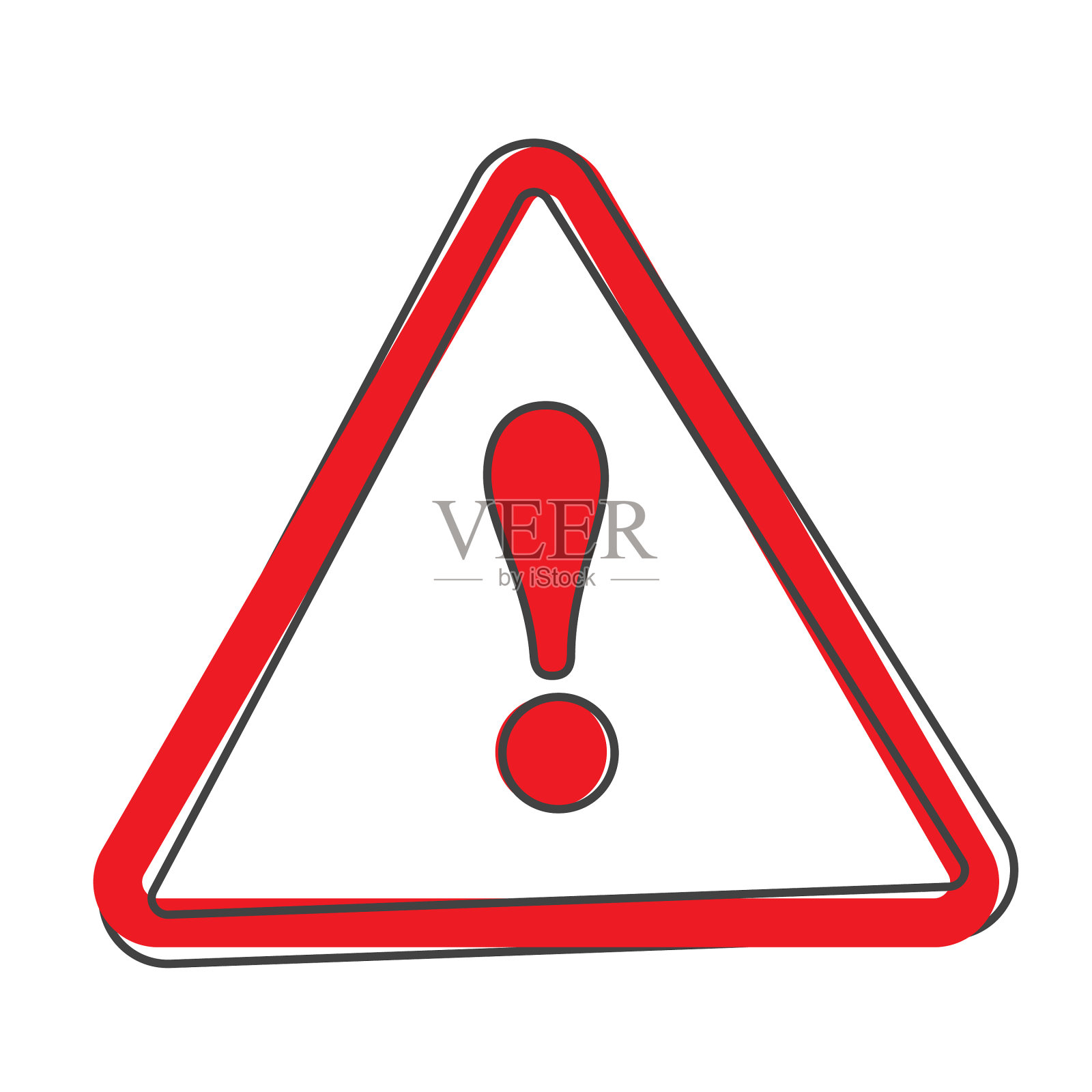 危险标志上的平面图标上的白色背景符号插画图片素材