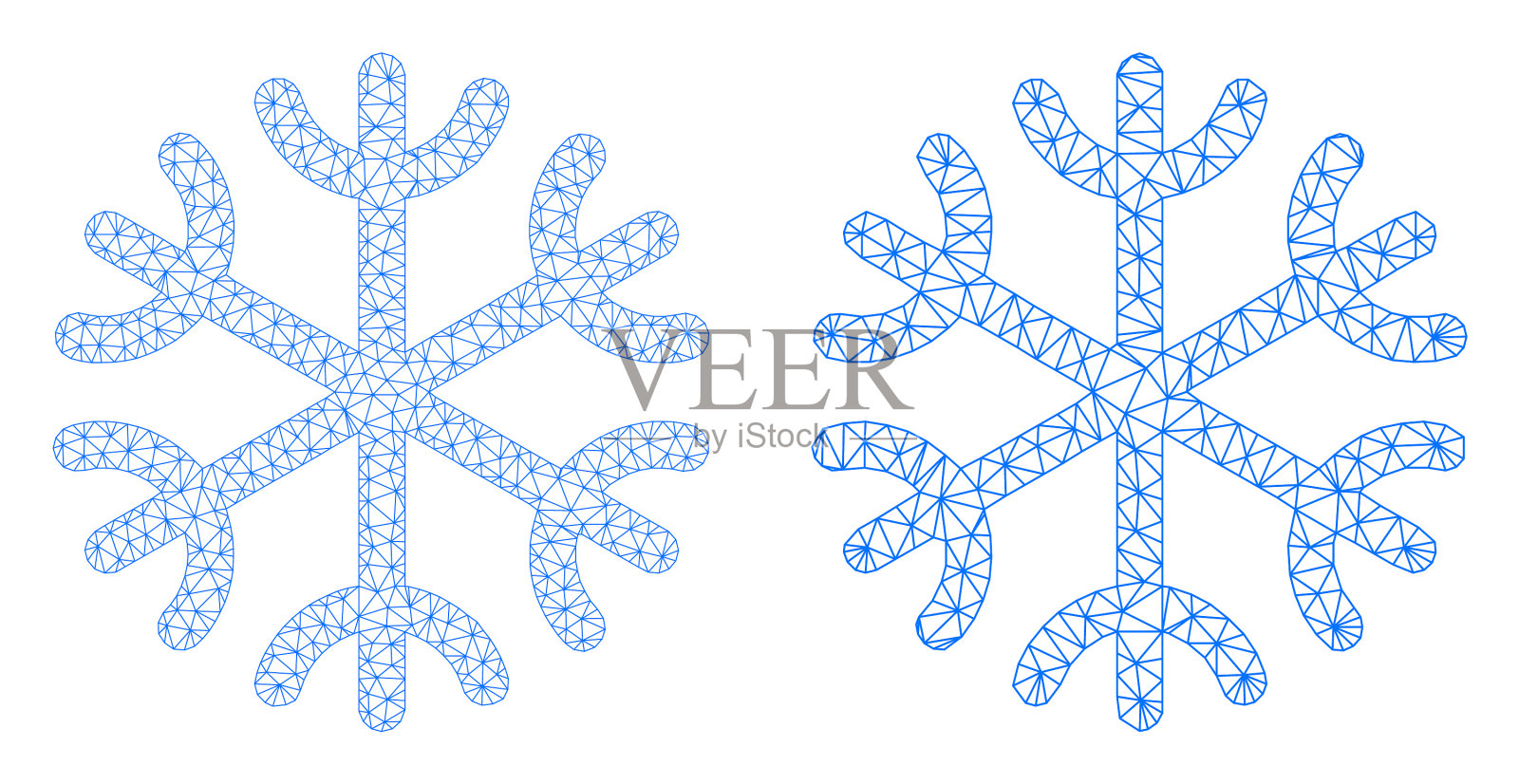 雪花图标-多边形网格插画图片素材