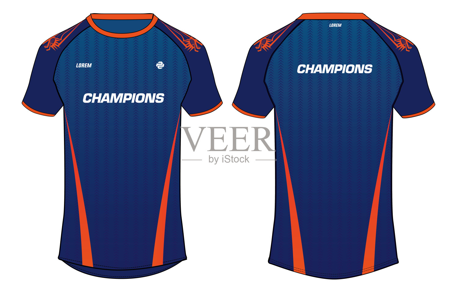 运动T恤矢量设计模板，适用于足球、板球、橄榄球、印度板球超级联赛及孟买印度人队训练服插画图片素材