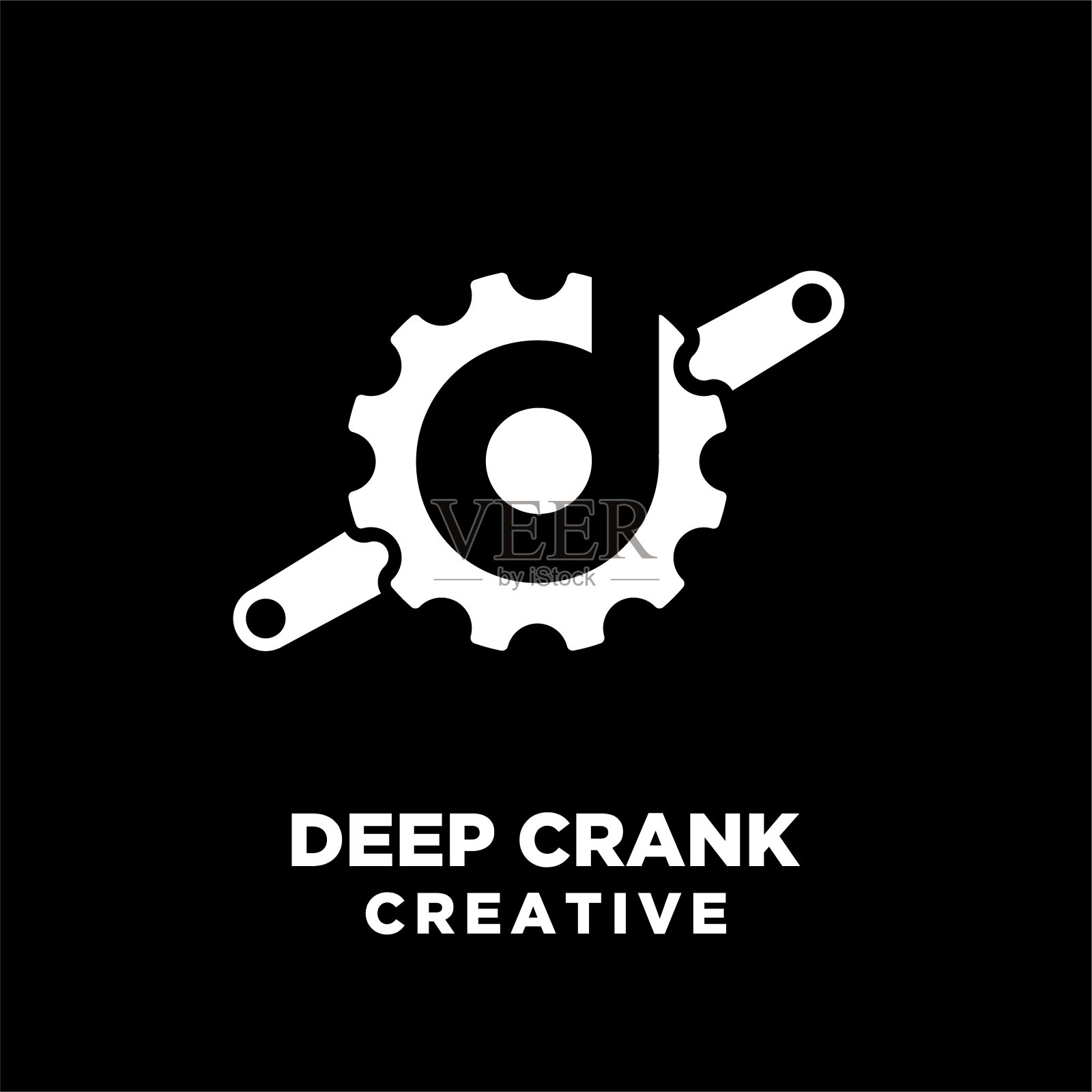 深循环曲柄创造性的运动自行车与初始字母d矢量标志图标插图设计孤立的背景插画图片素材