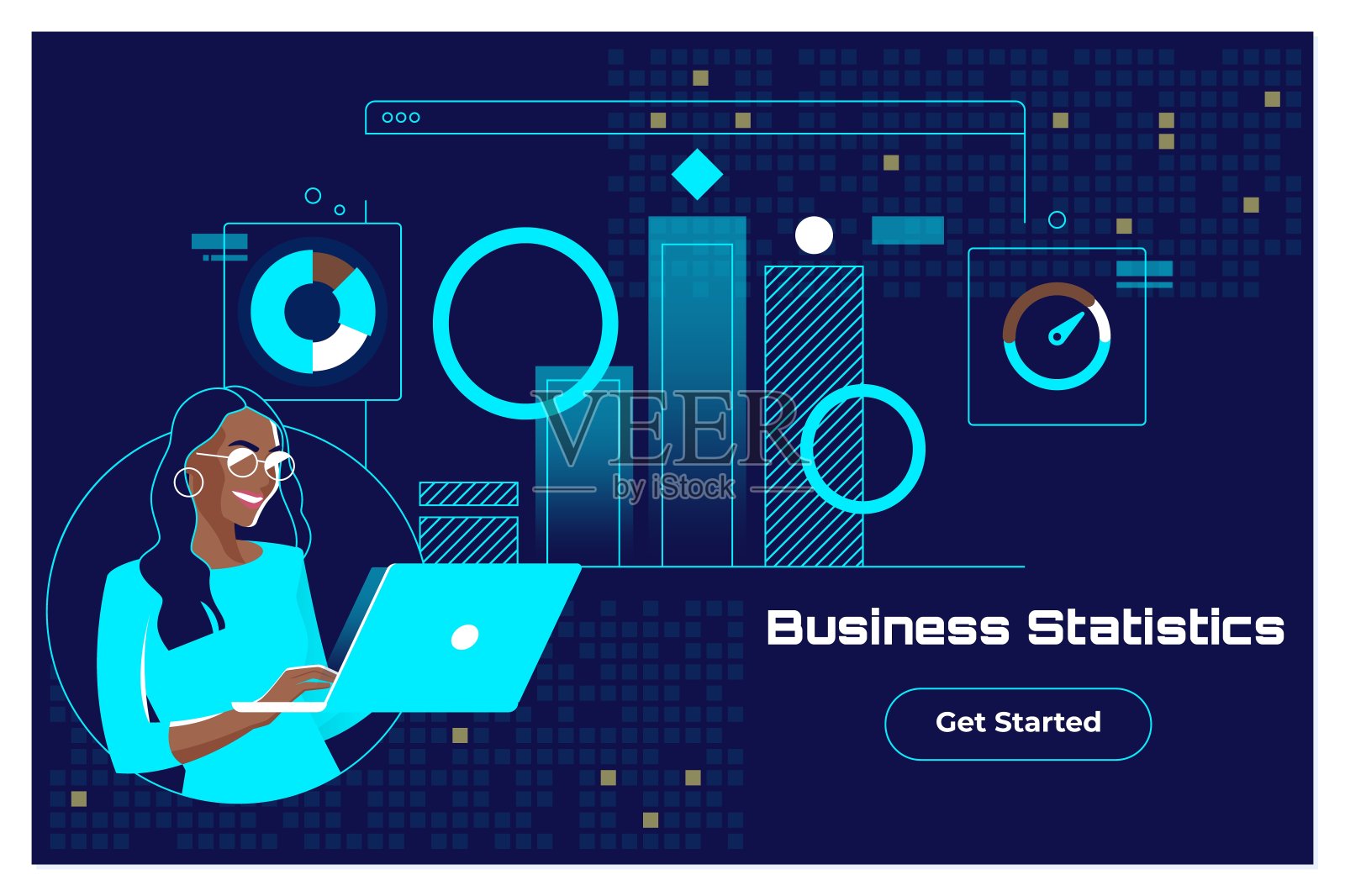 财务规划会计报表电子表格概念。平面向量插图插画图片素材