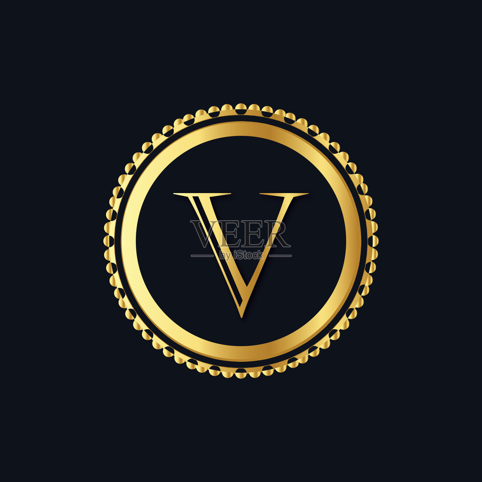 首字母V标志与奢侈品商业排版向量模板。创意抽象字母V标志设计股票设计元素图片