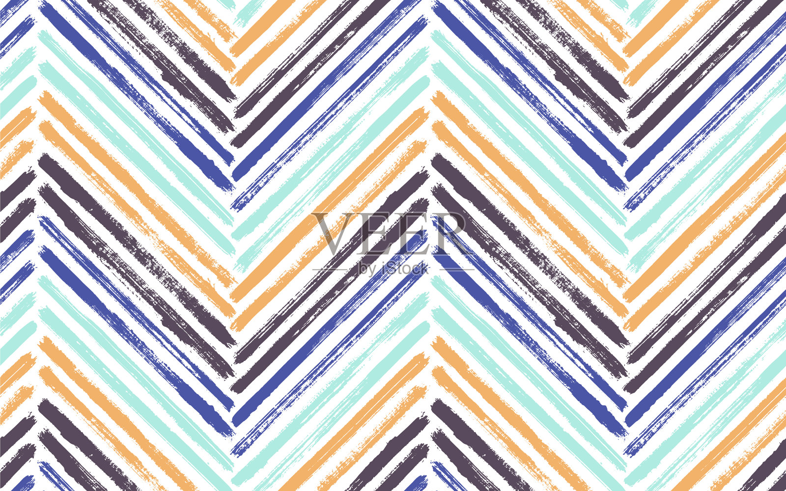 笔刷笔触人字形之字形无缝图案插画图片素材