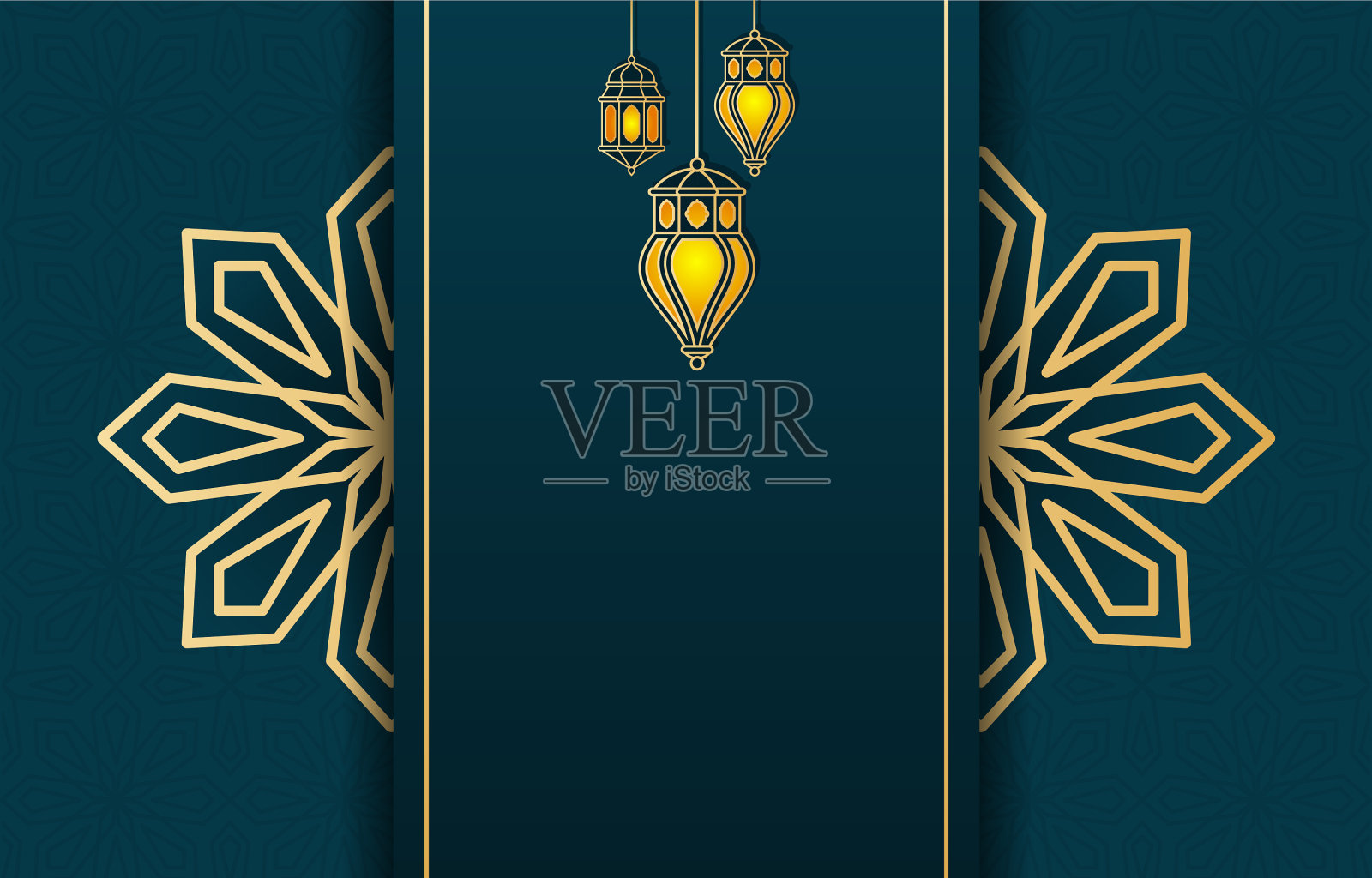 伊斯兰阿拉伯灯笼为斋月卡里姆开斋节插画图片素材