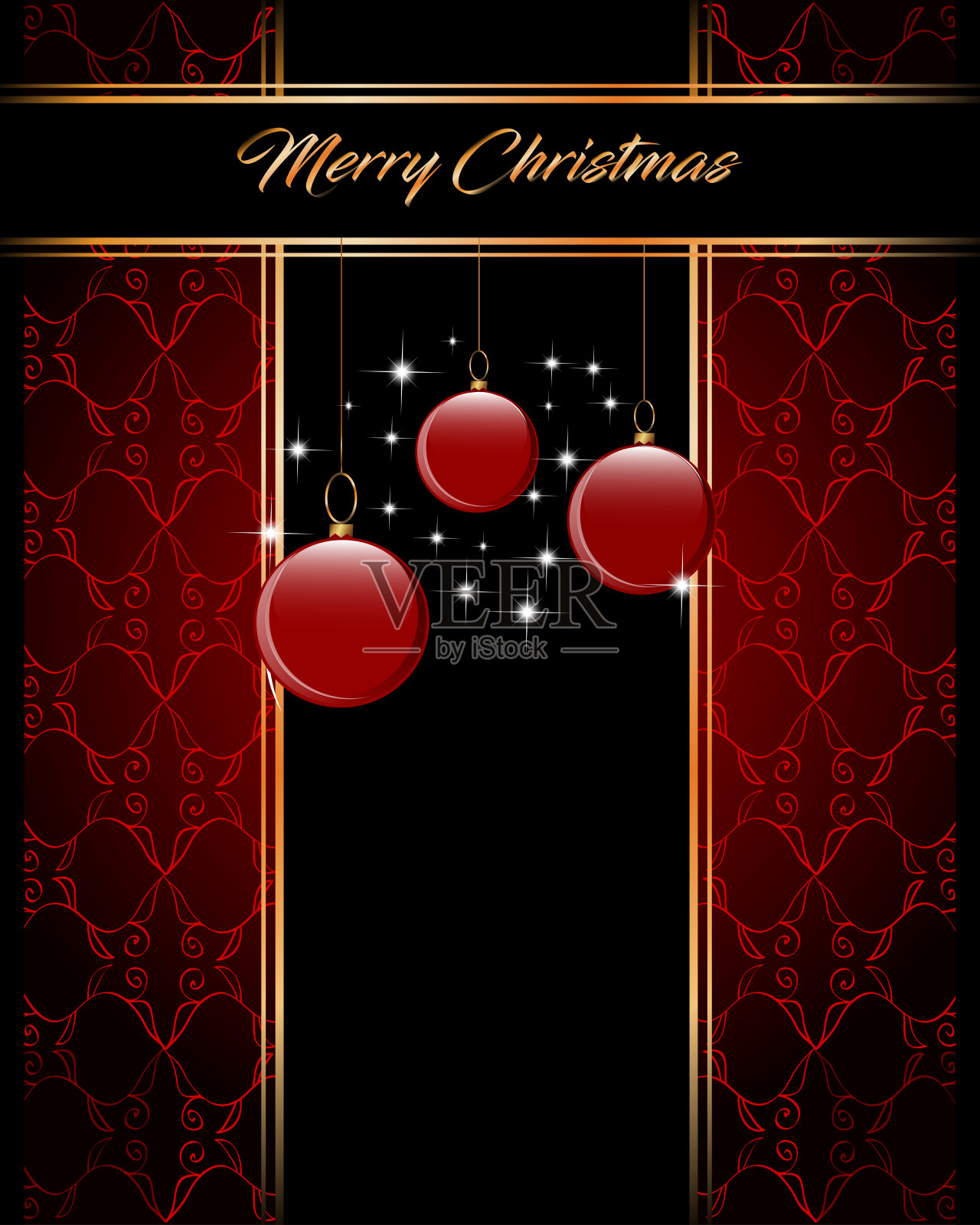 2021优雅的圣诞快乐背景与复古无缝墙纸。设计模板素材