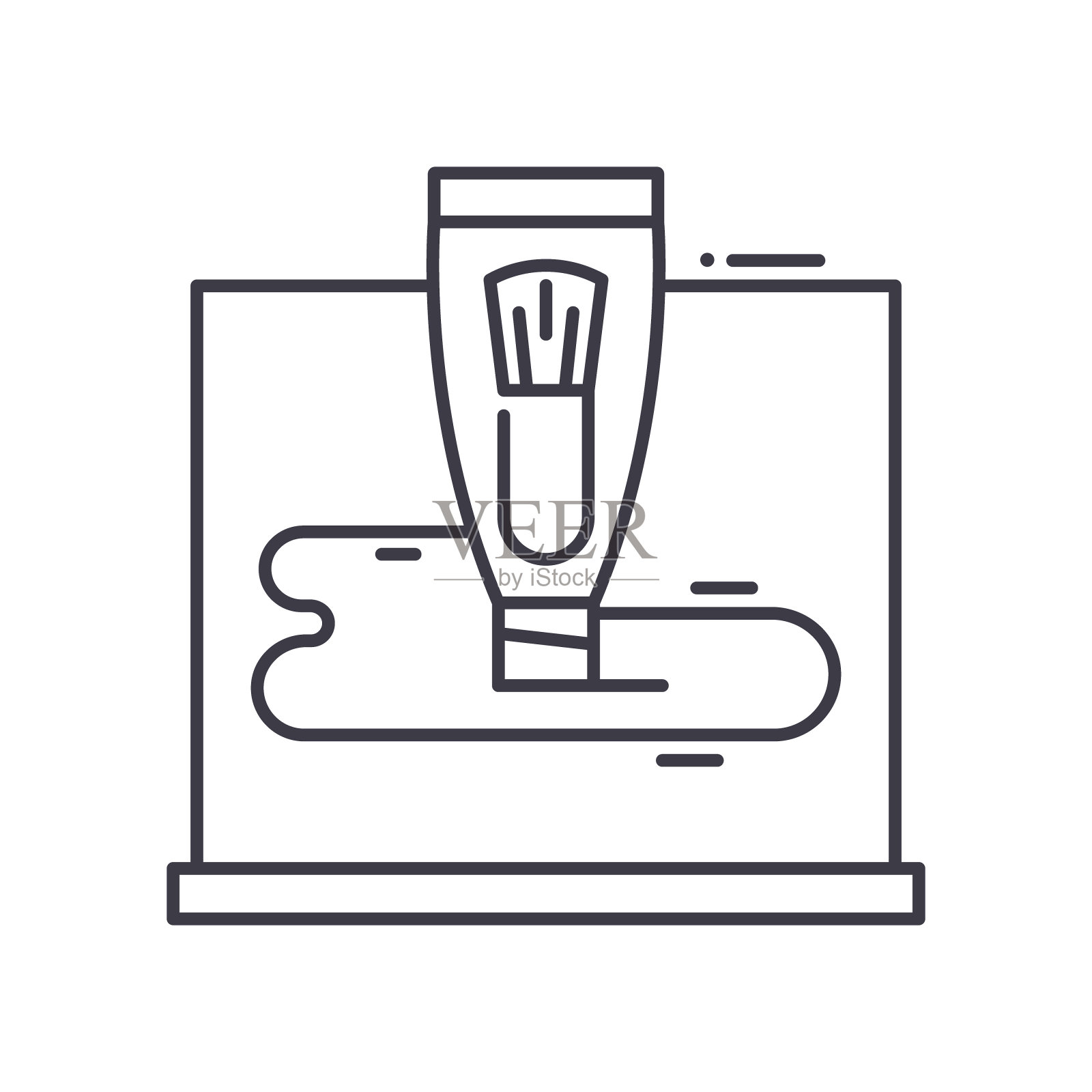 艺术图标，线性孤立的插图，细线矢量，网页设计标志，轮廓概念符号与可编辑的笔画在白色的背景。插画图片素材