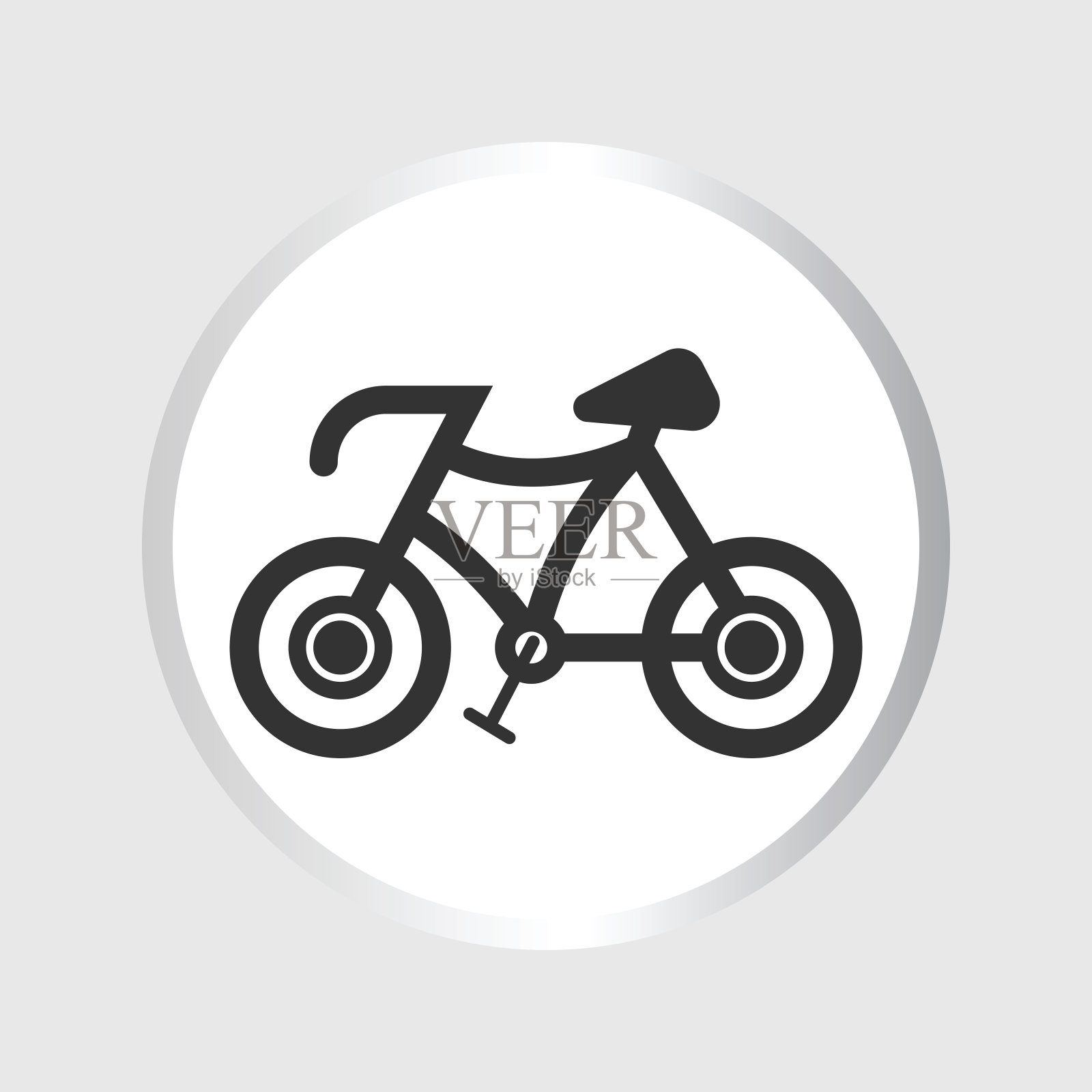 自行车图标上的灰色背景图标素材