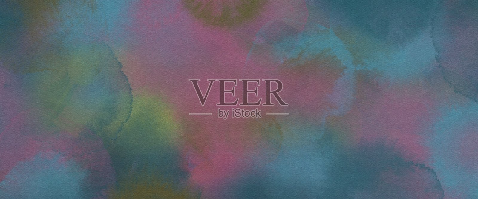 水彩抽象点在蓝色，粉色和绿色的颜色。照片摄影图片