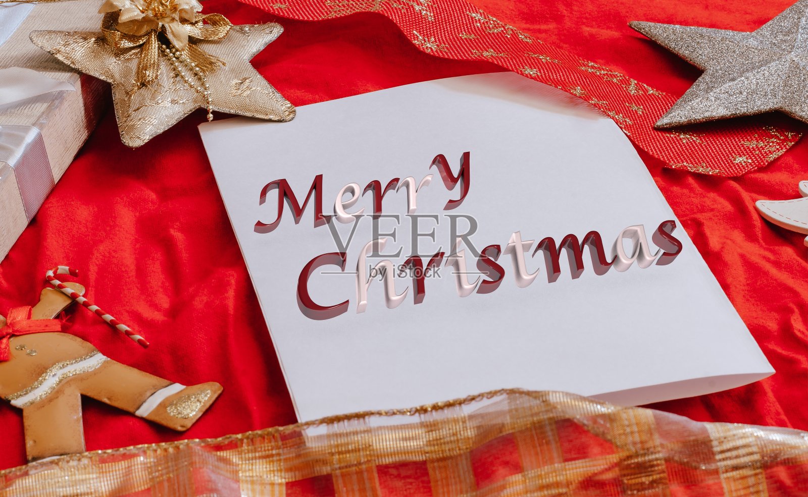 圣诞快乐的邀请。3d渲染照片摄影图片