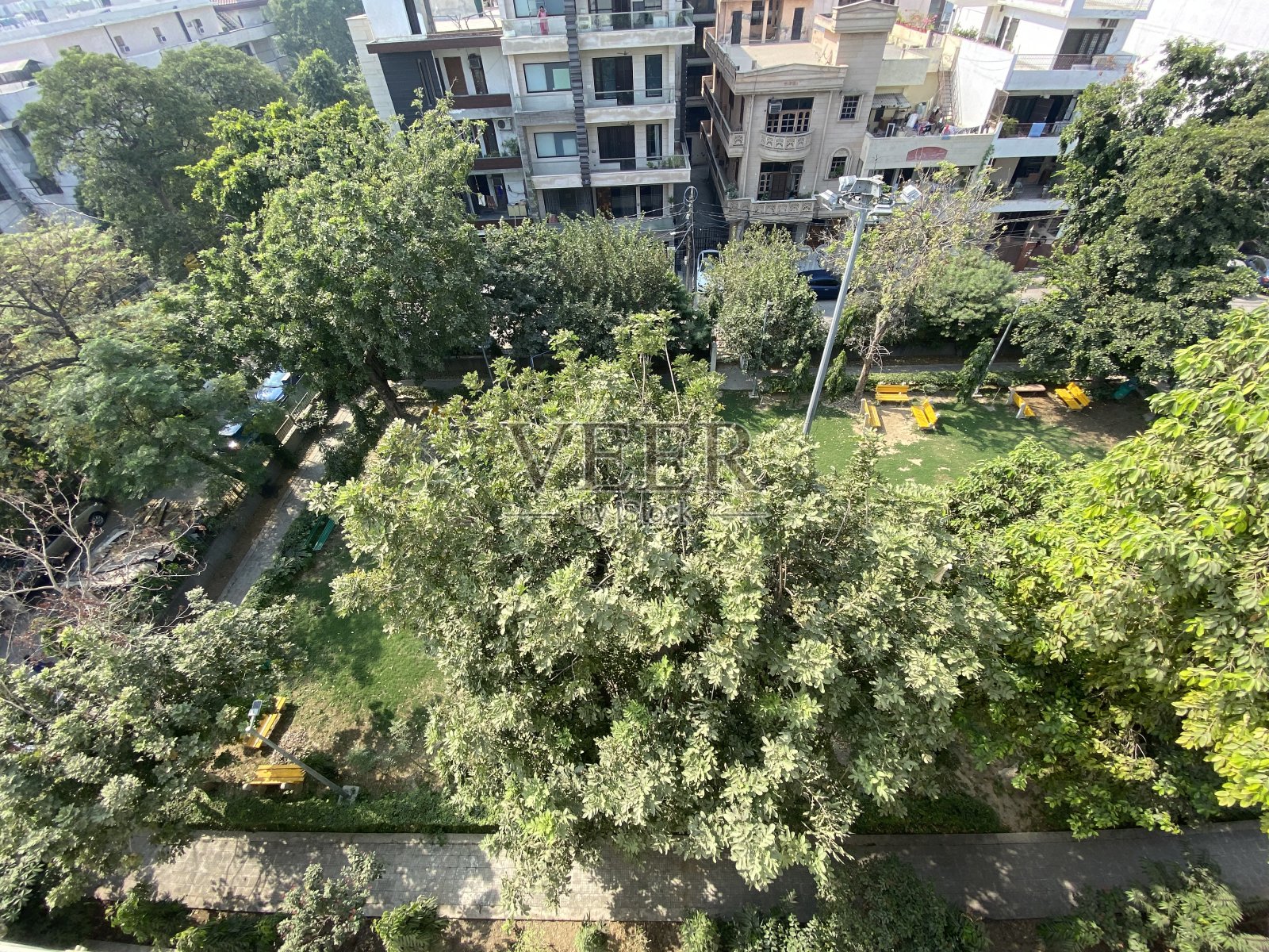 城市花园鸟瞰图照片摄影图片