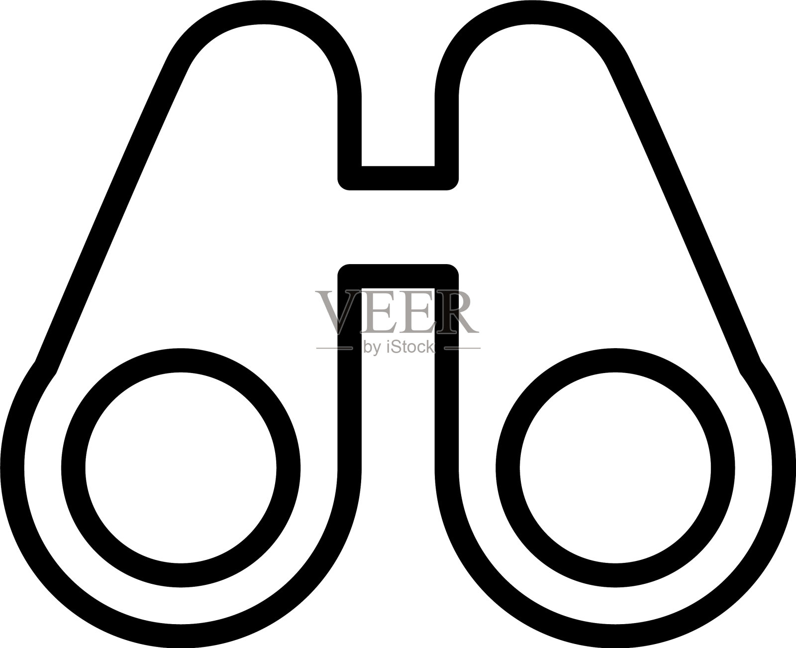 双筒望远镜行图标插画图片素材