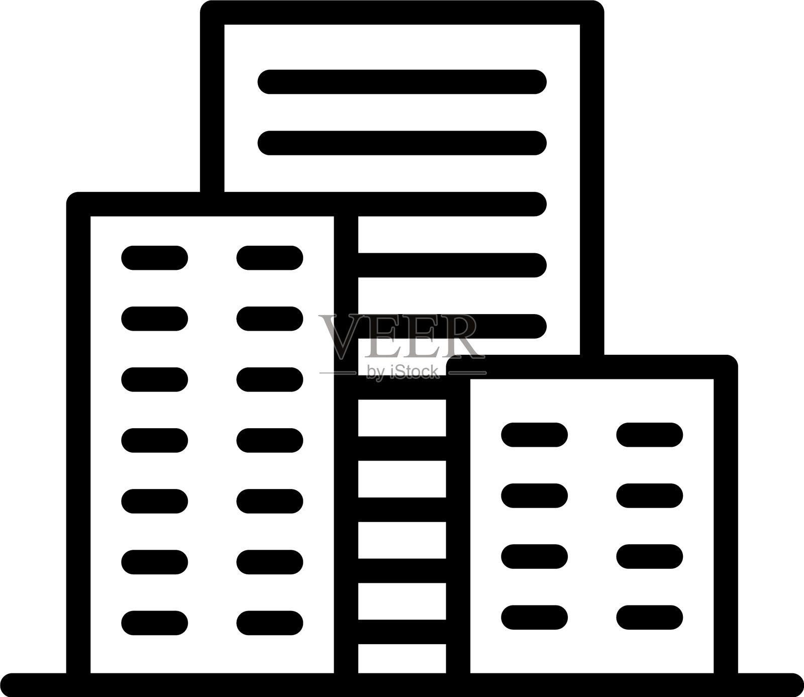 建筑线图标插画图片素材