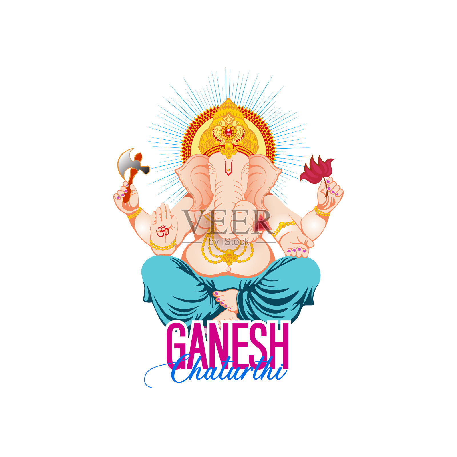 印度象头神节插画图片素材