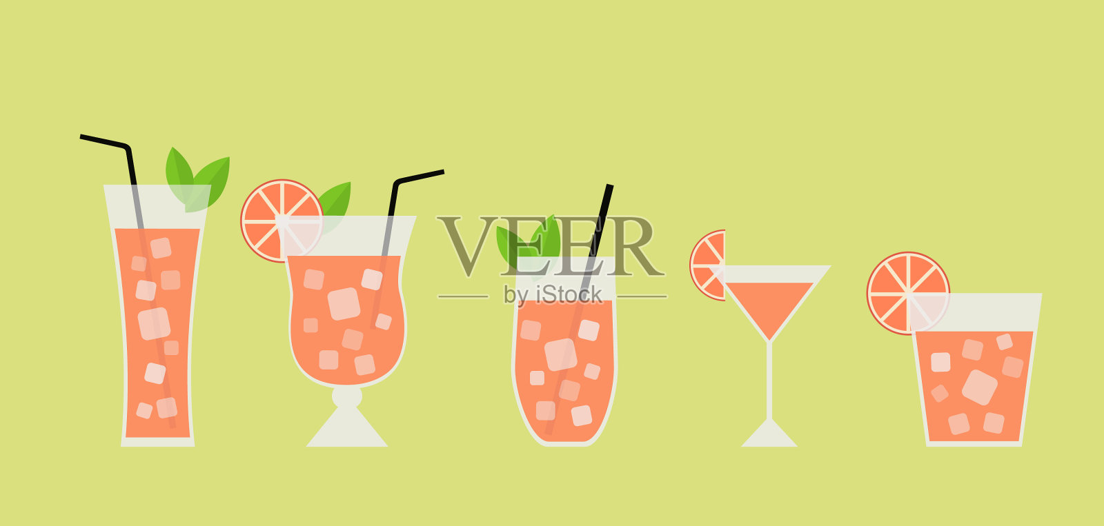 一种葡萄柚汁饮料插画图片素材