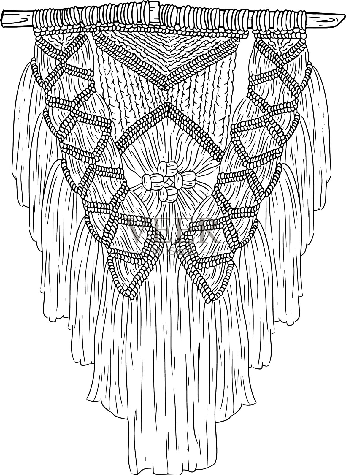 流苏波西米亚风格挂墙缺乏轮廓标志设计元素图片