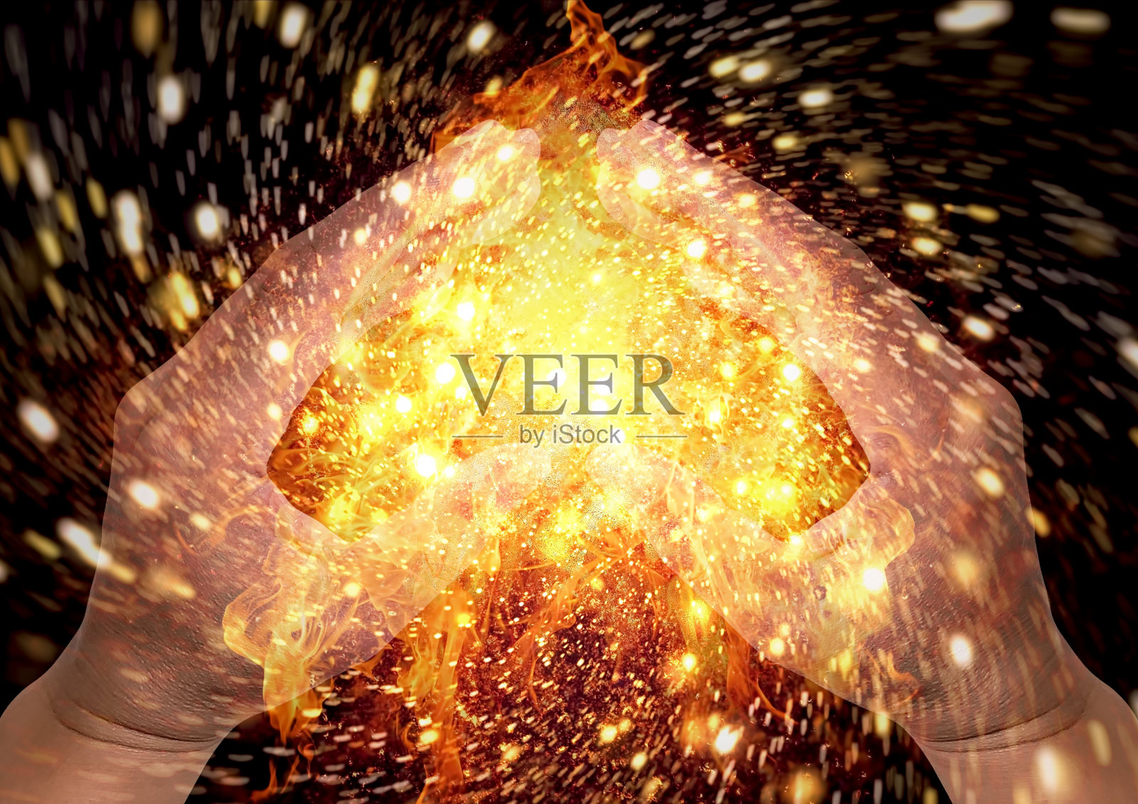 用手产生火焰照片摄影图片