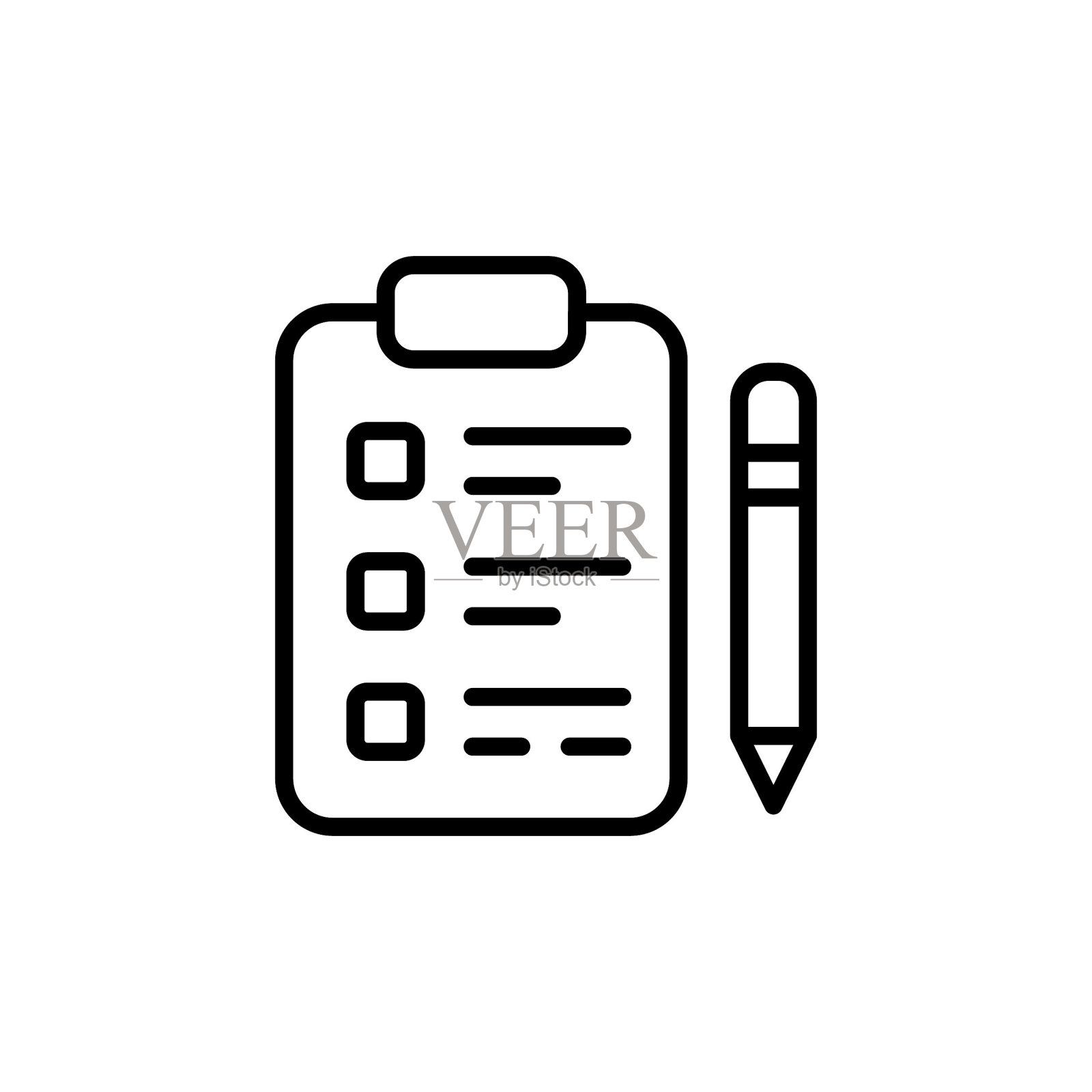 矢量线性信息列表图标。标识插画图片素材