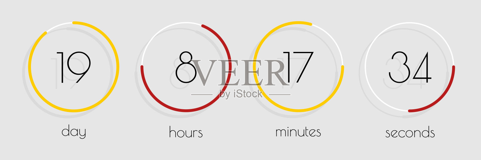 倒计时的网站。模板数字时钟定时器。平面设计。倒计时钟计数器。矢量图插画图片素材