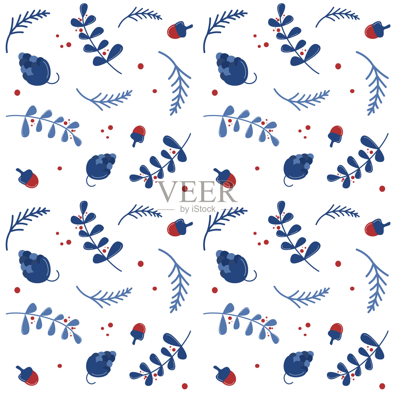 可爱可爱的圣诞节无缝矢量图案背景插图与节日设计元素插画图片素材