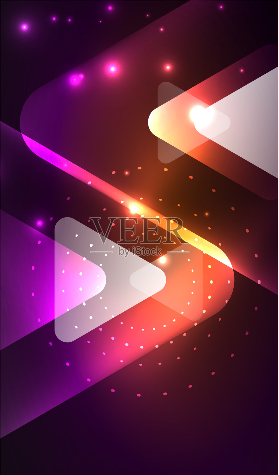 发光的霓虹灯闪亮透明抽象几何插画图片素材