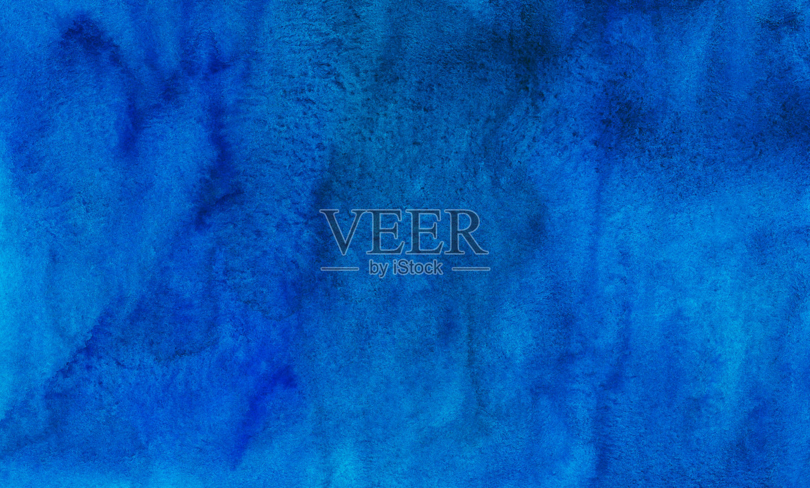 水彩深蓝背景纹理手绘。水彩画蓝色抽象背景。照片摄影图片