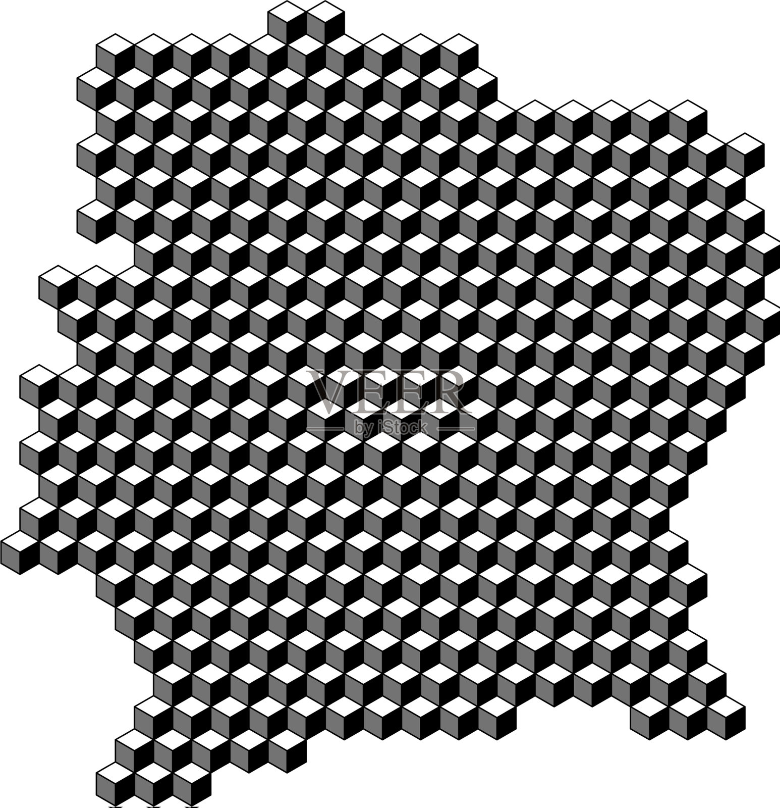 象牙海岸地图从三维黑色立方体等距插画图片素材