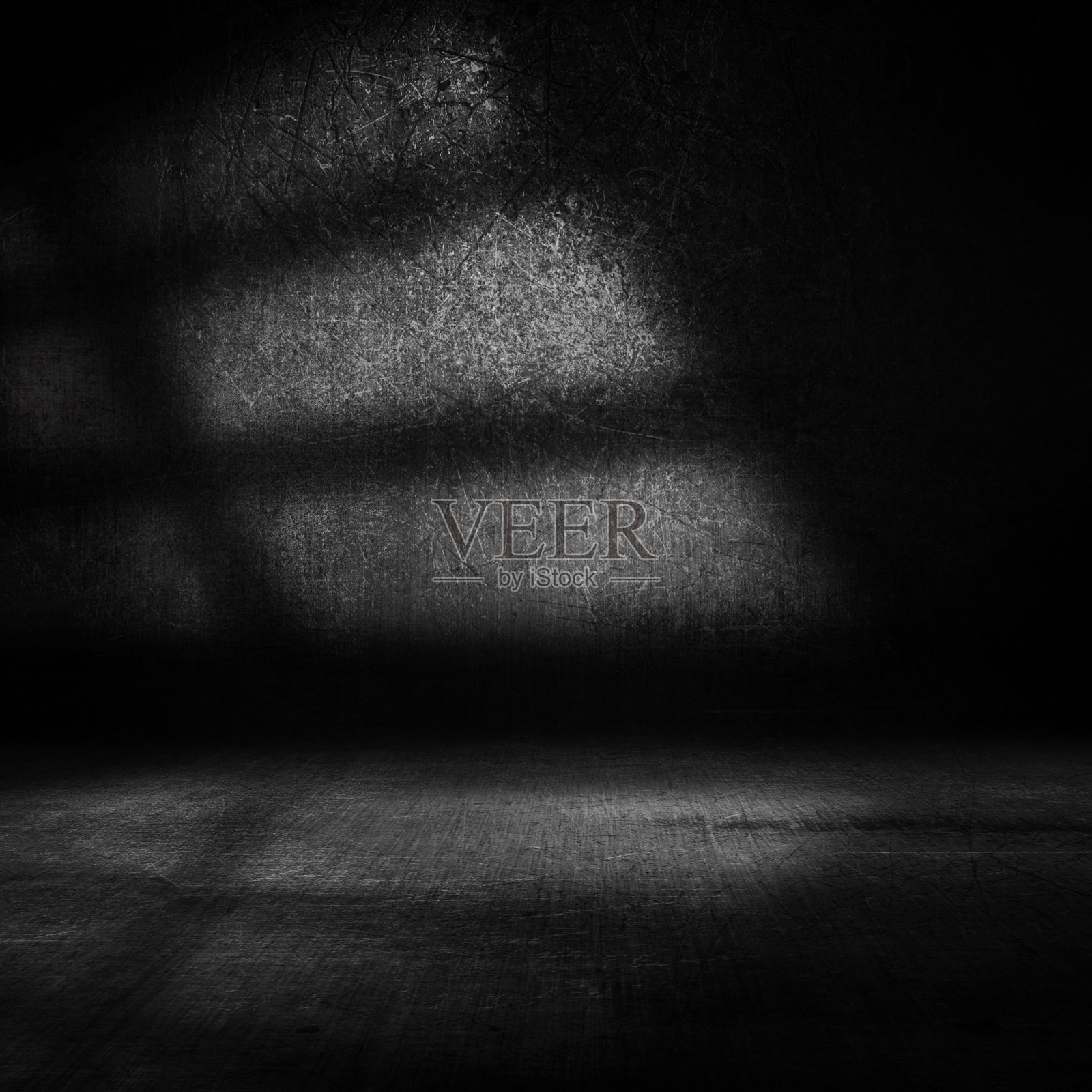 3D grunge黑暗的内部与光从侧窗照片摄影图片