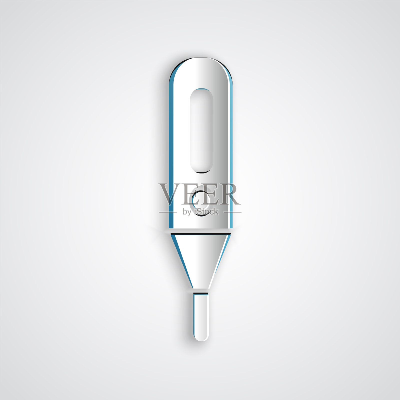 纸切医用数字体温计插画图片素材