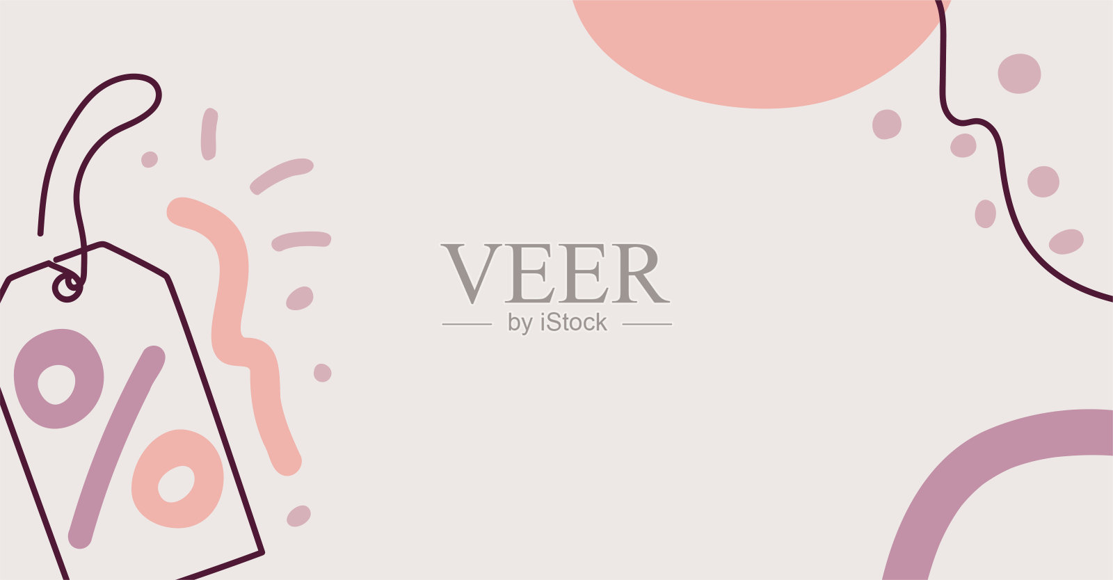 带有连续黑线标签的抽象图像。插画图片素材