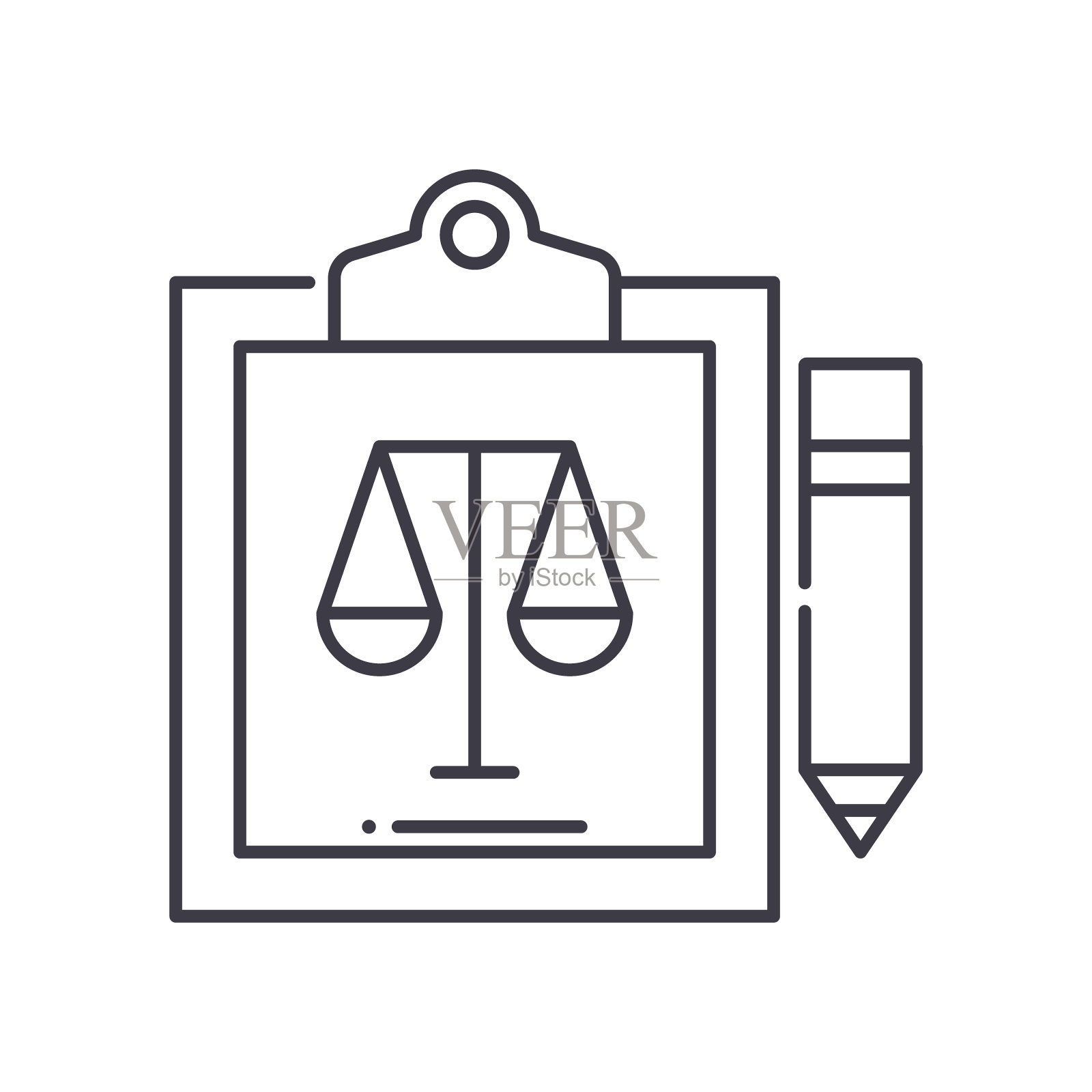 资产负债表图标，线性孤立的插图，细线矢量，网页设计标志，大纲概念符号与可编辑的笔触在白色的背景。插画图片素材